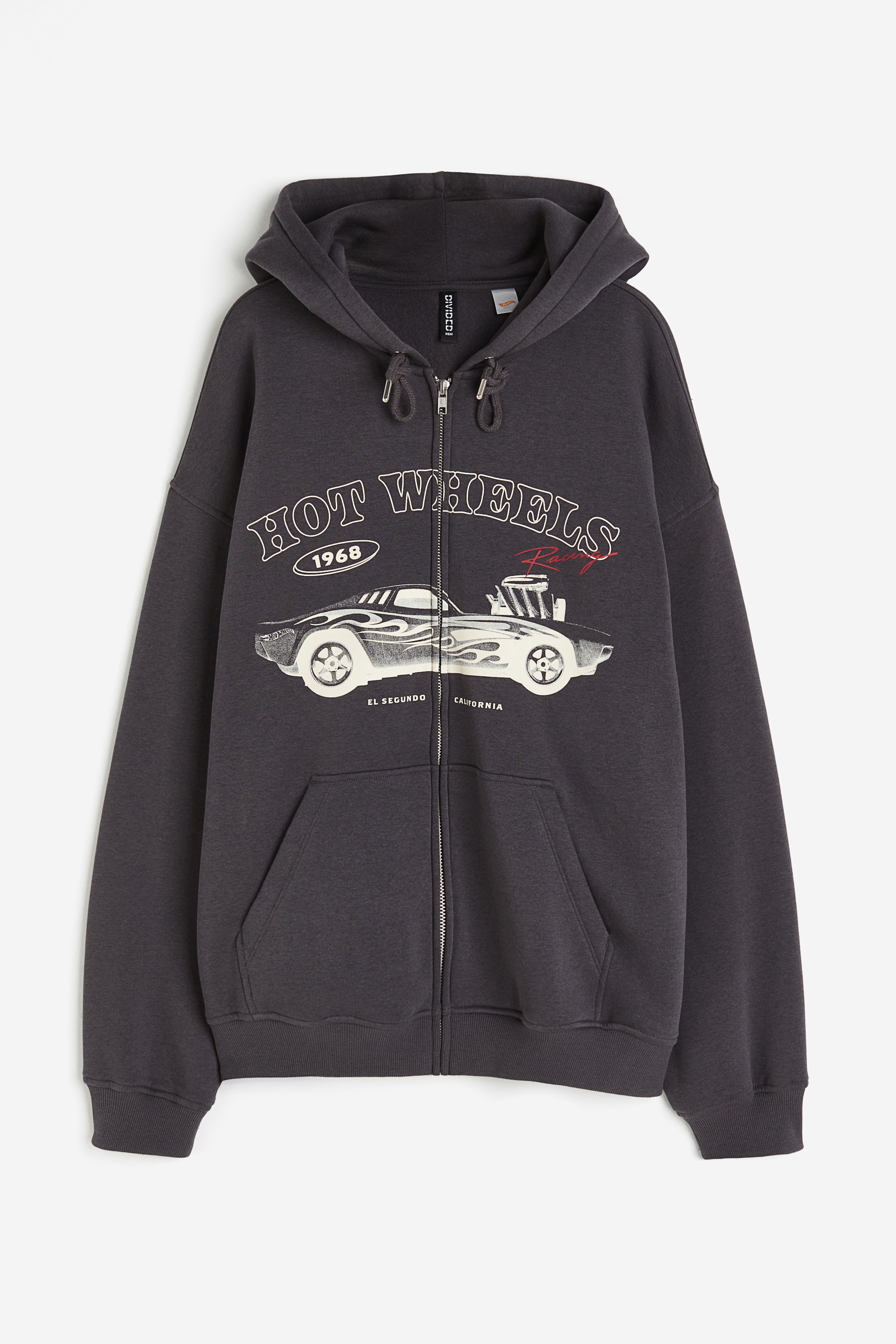 Oversized Printed Hooded Jacket - Dark gray/Stranger Things - Ladies | H&M  US