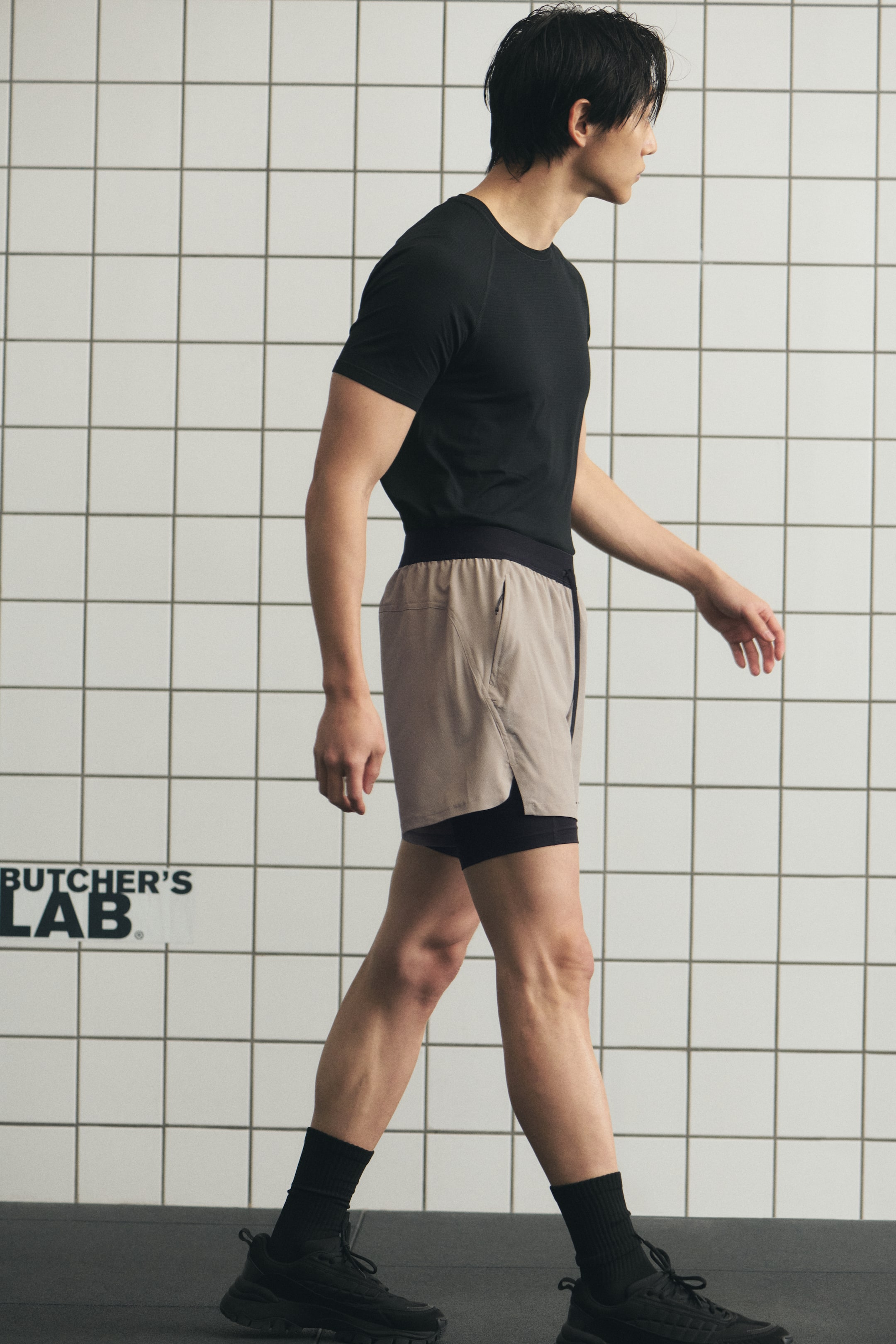 Ver imagen más grande: Pantalón corto de doble capa con DryMove™ - Beige/Negro - HOMBRE | H&M ES 3
