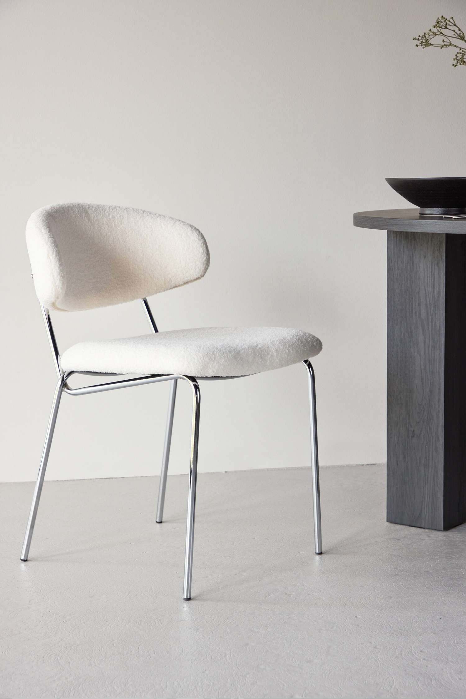 Chico Dining Chair 2-pack - Bouclé, Vit