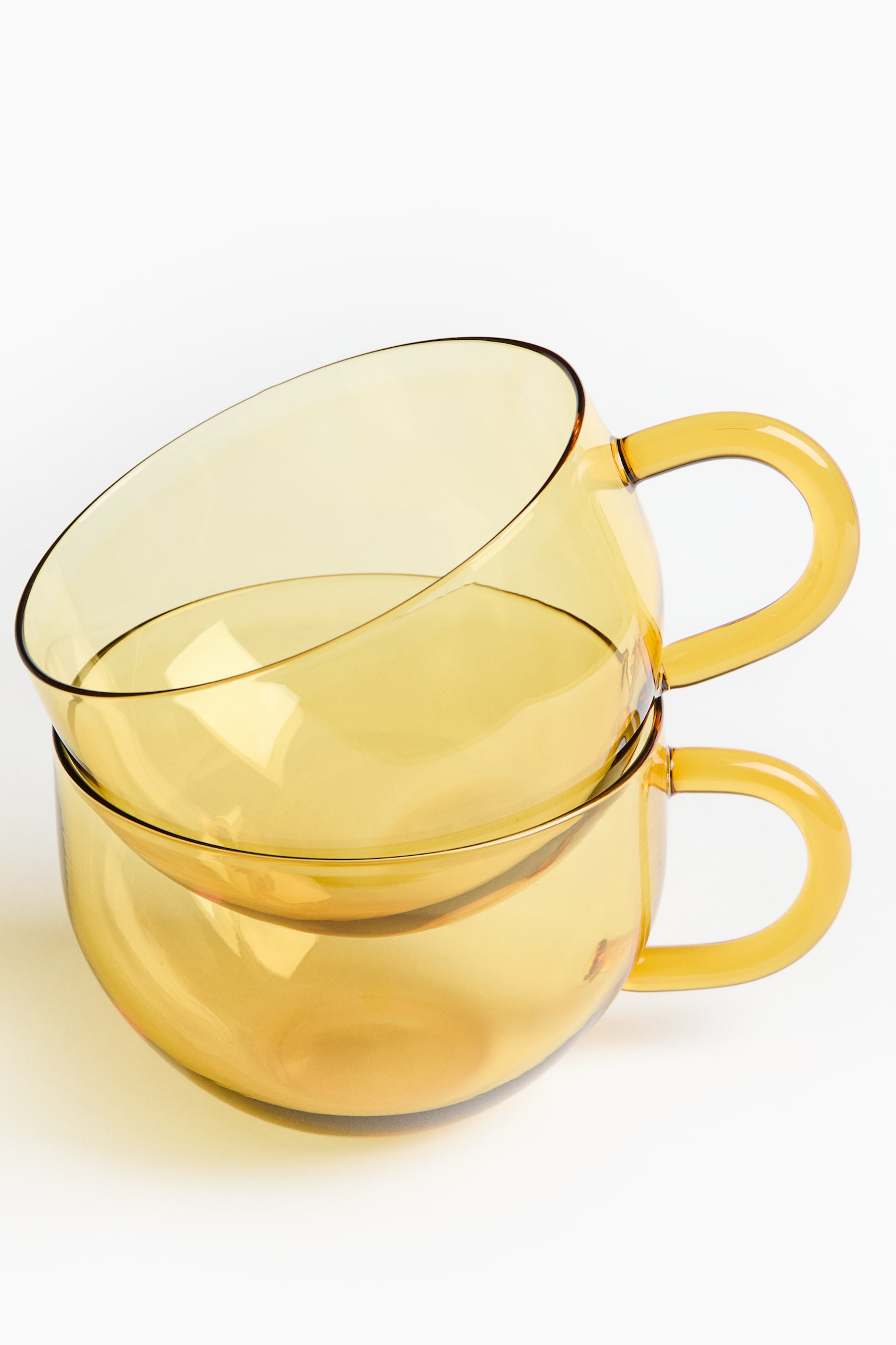 2-pack glass mugs - Yellow/Grey/Clear glass - 4
