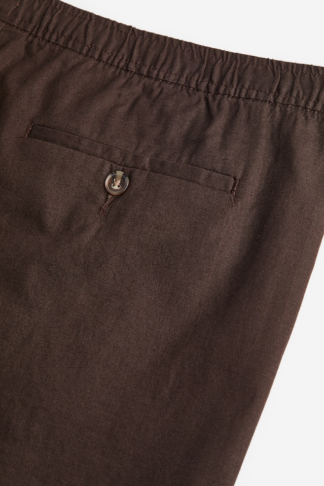 Regular Fit Linen-blend shorts - Dark brown/Light beige/White/Light grey/dc - 8