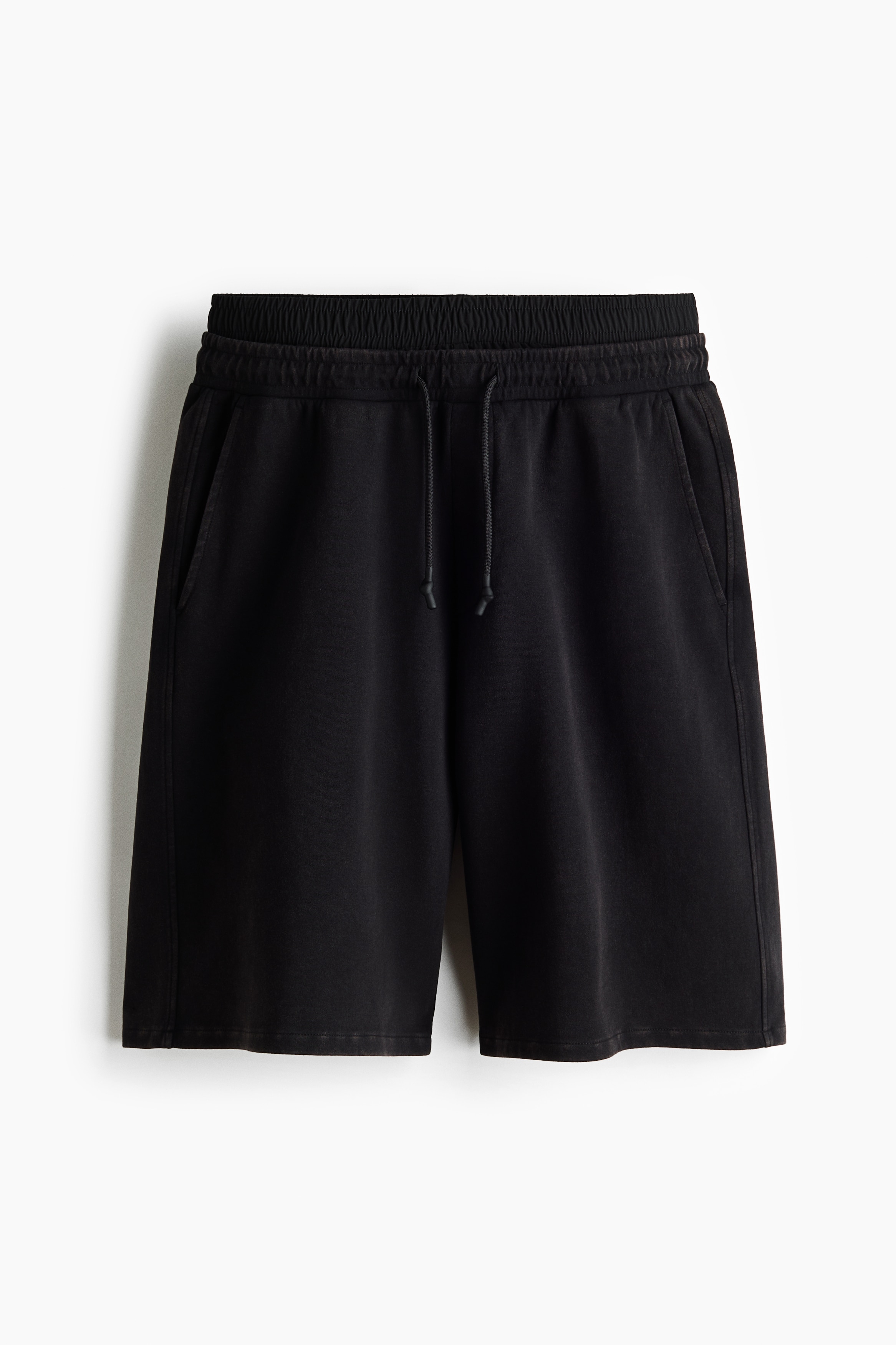Loose Fit Interlock shorts - Black/Washed khaki green