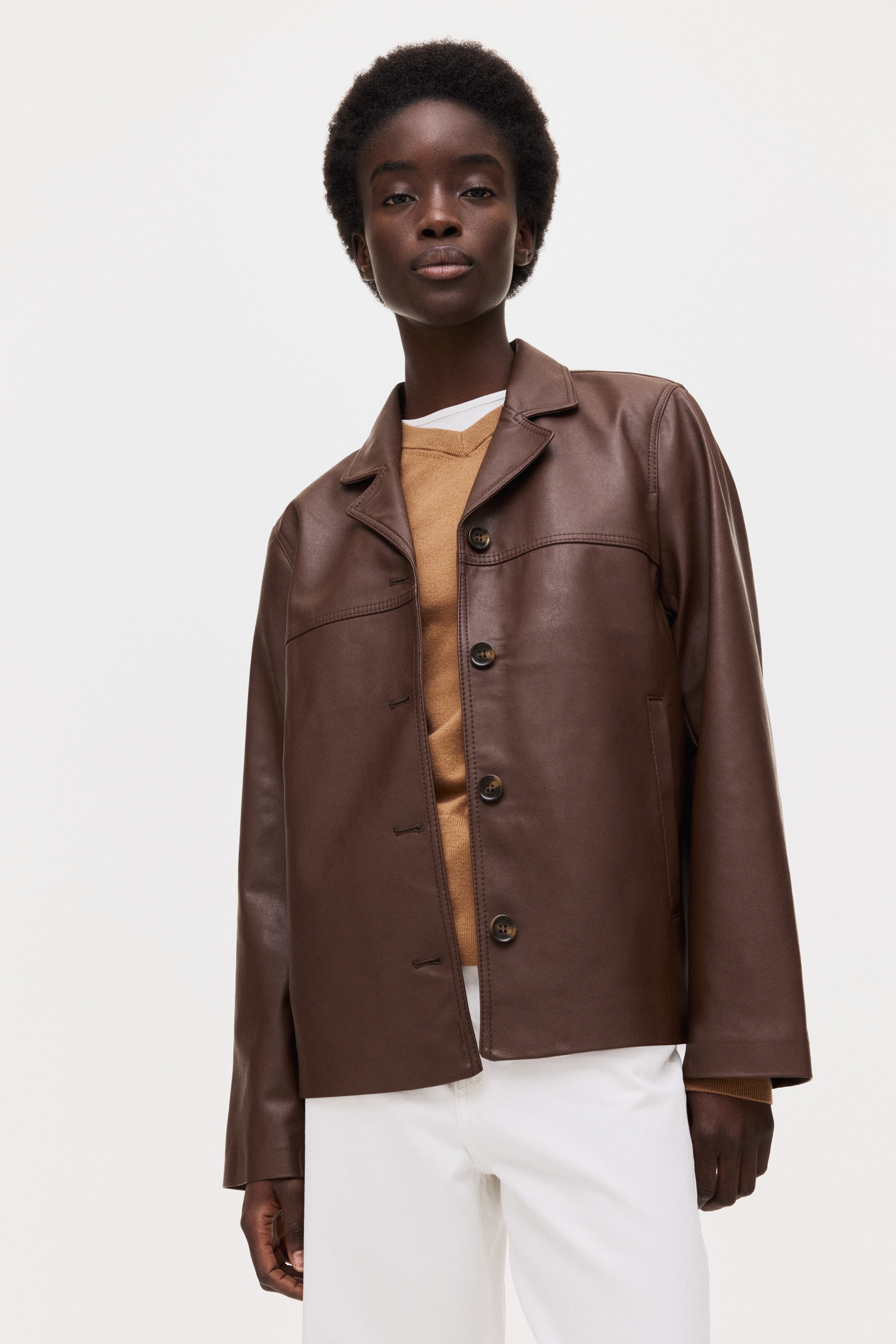 コーティングジャケット - ダークブラウン - レディース | H&M JP