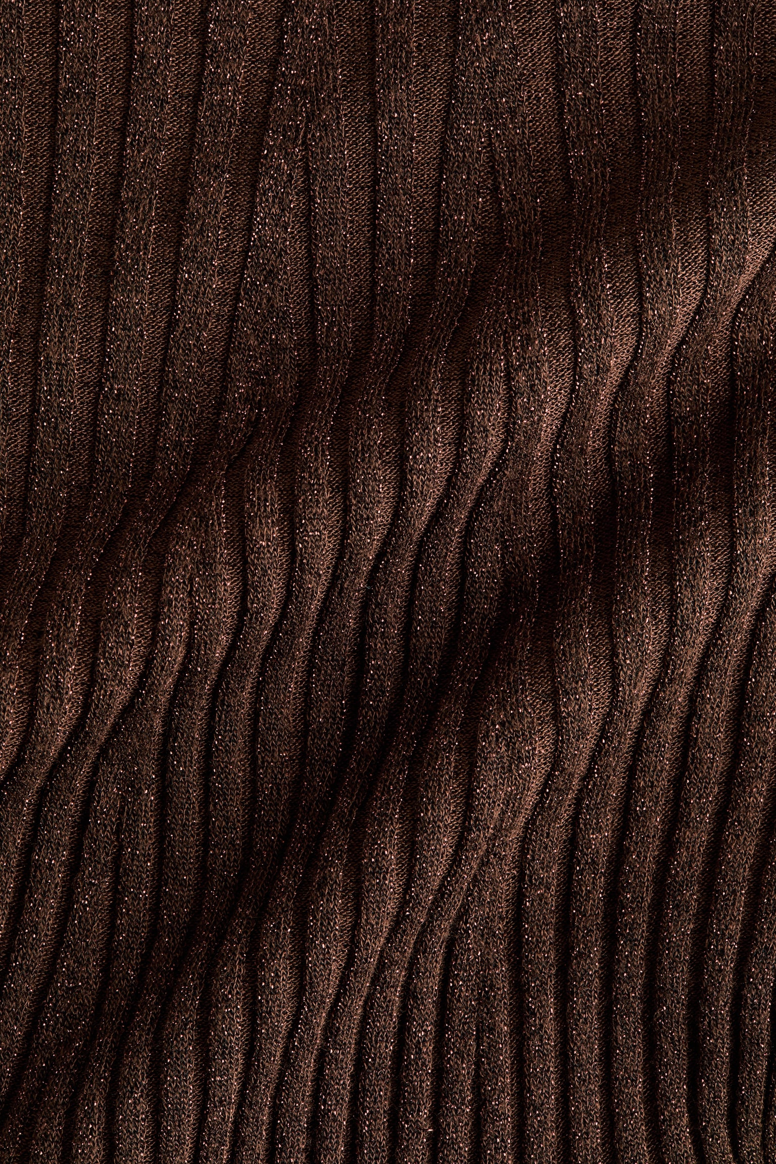 Glittery turtleneck top - Dark brown - 2