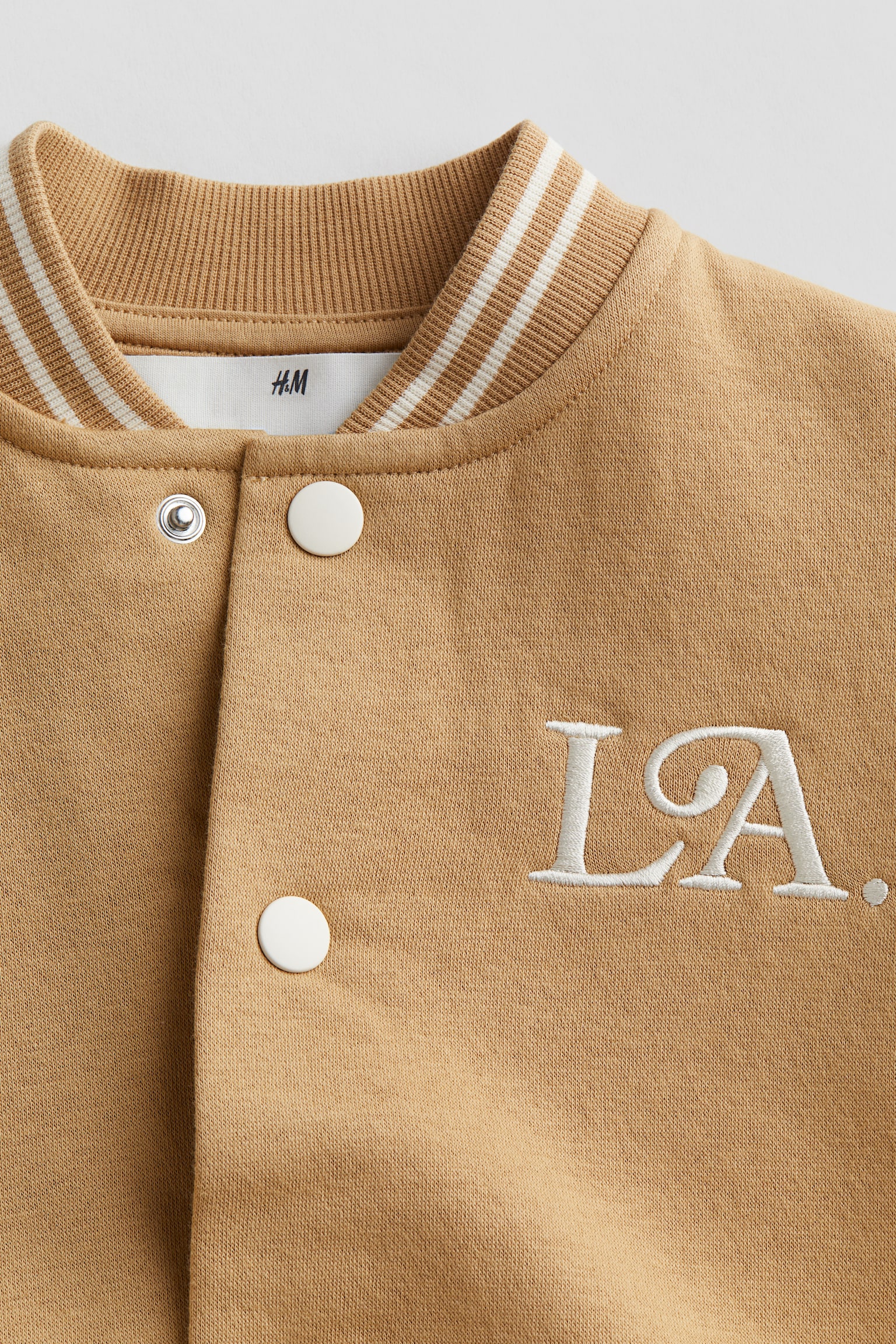 Block Colour Baseball Jacket - Beige/LA - 6