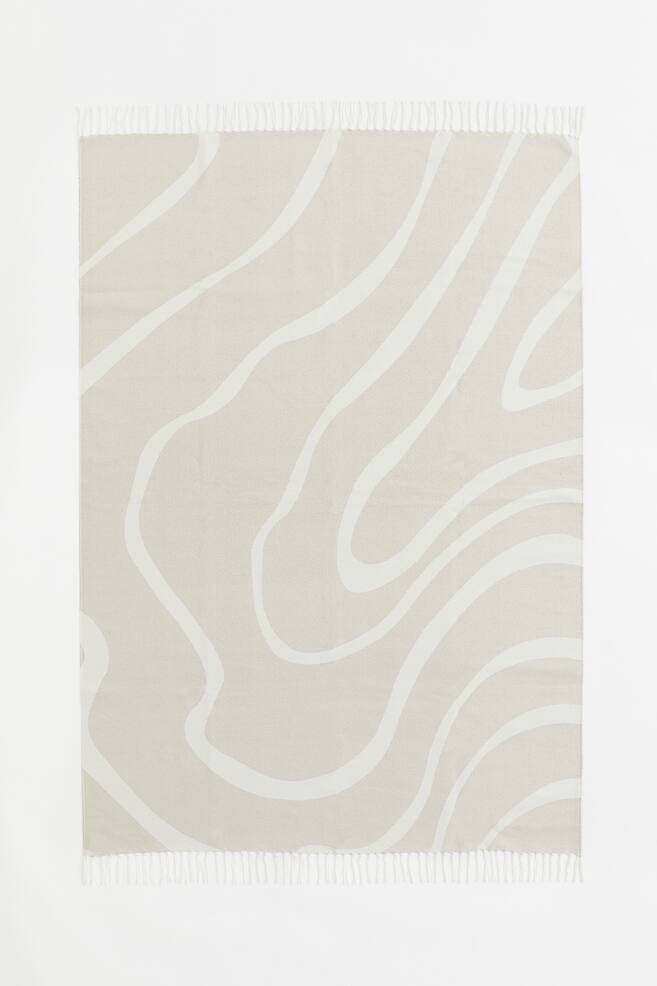 Patterned cotton rug - Light beige/Patterned