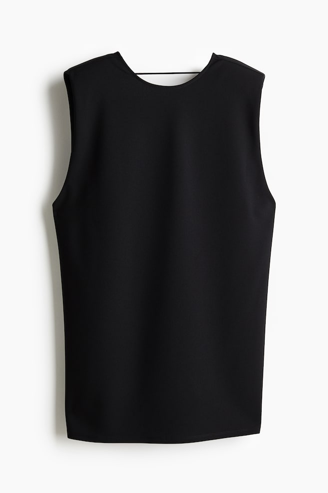 Deep-back mini dress - Black - 1