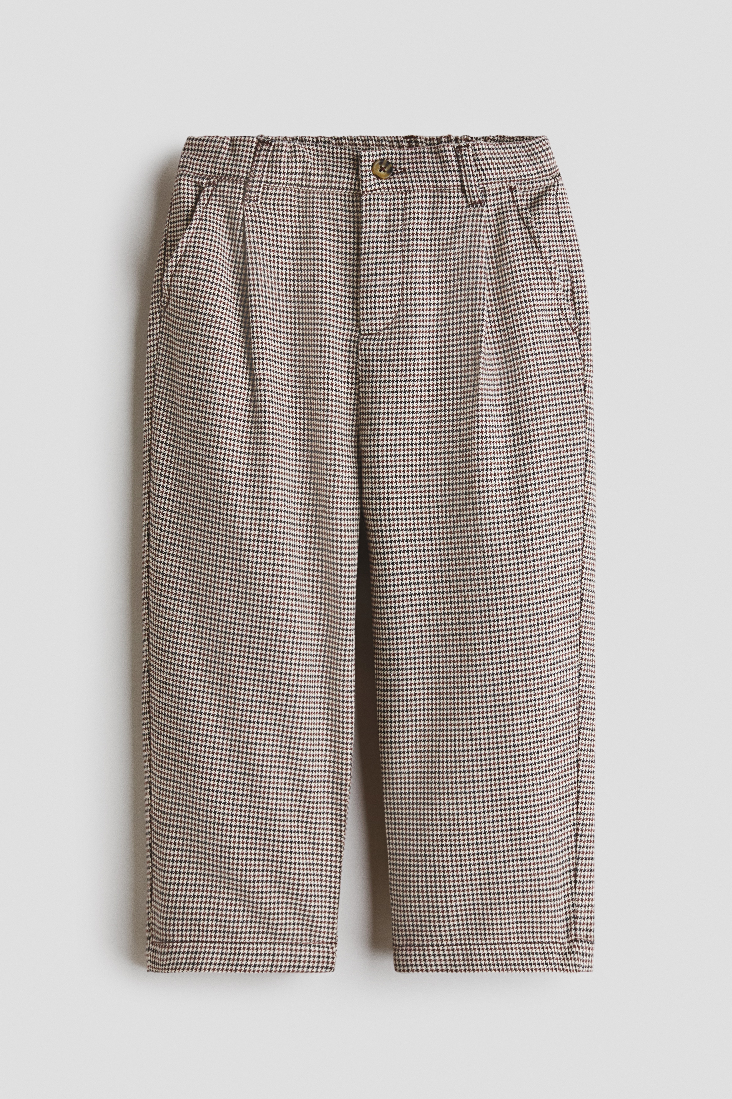 Cotton Jersey Chinos - Light beige/houndstooth