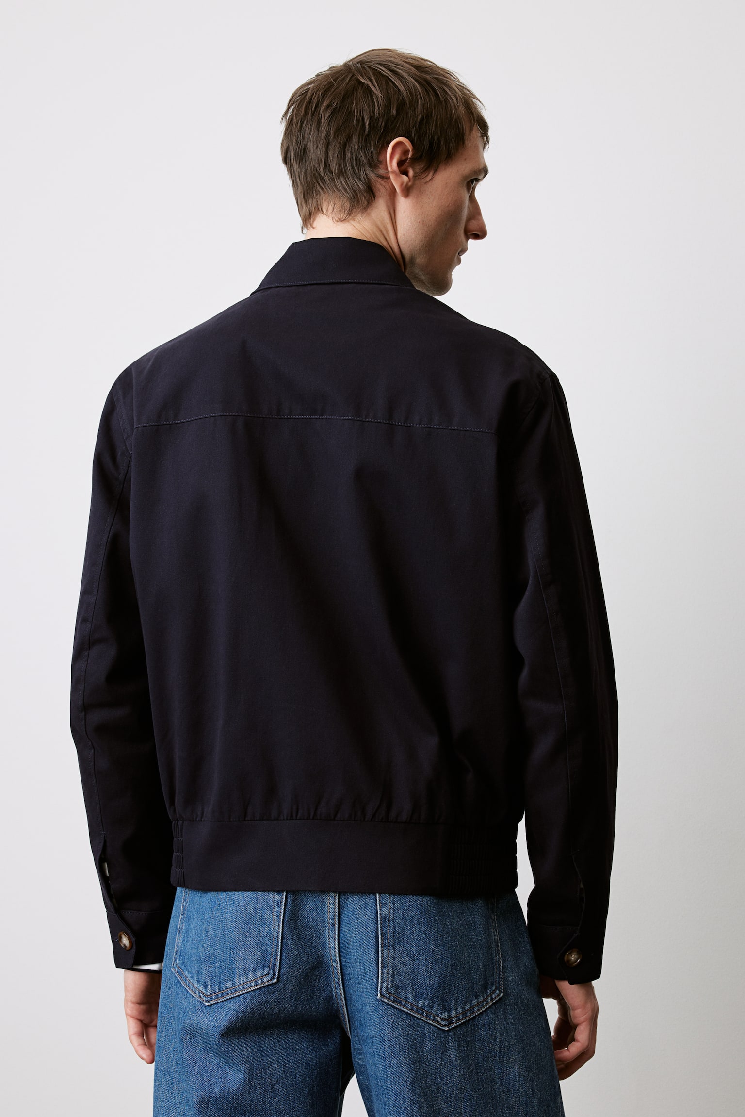 Regular Fit Twill Jacket - Navy blue/Light grey - 7