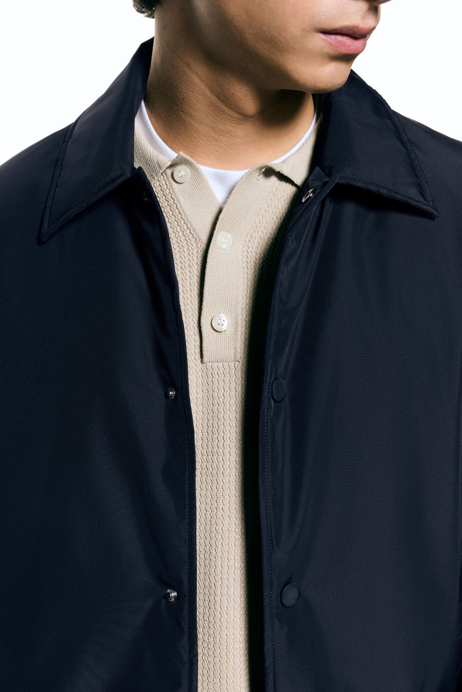 Lightly padded jacket - Dark blue/Burgundy - 3