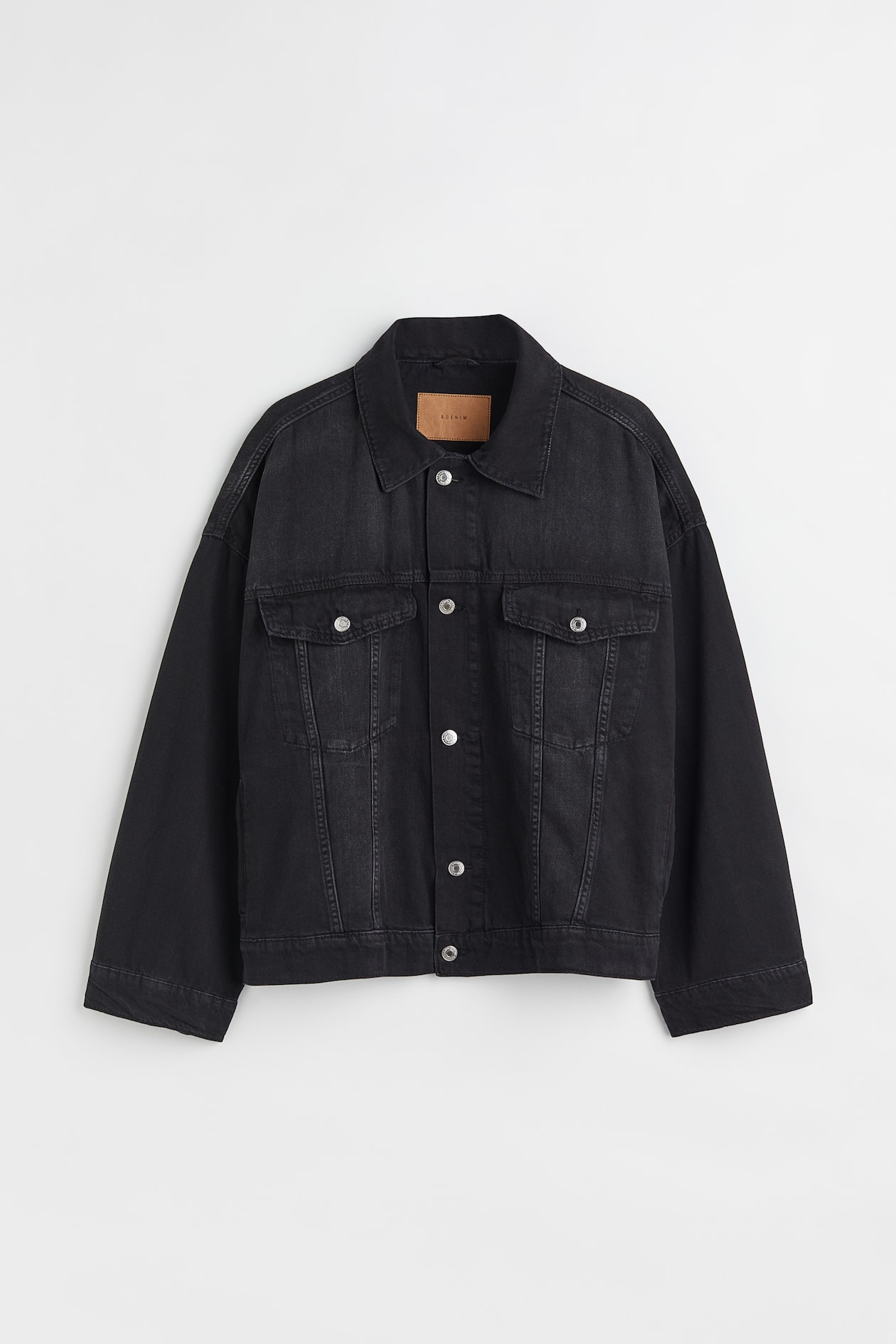 H&M+ Denim Jacket - Long sleeve - Regular length - Black - Ladies | H&M US