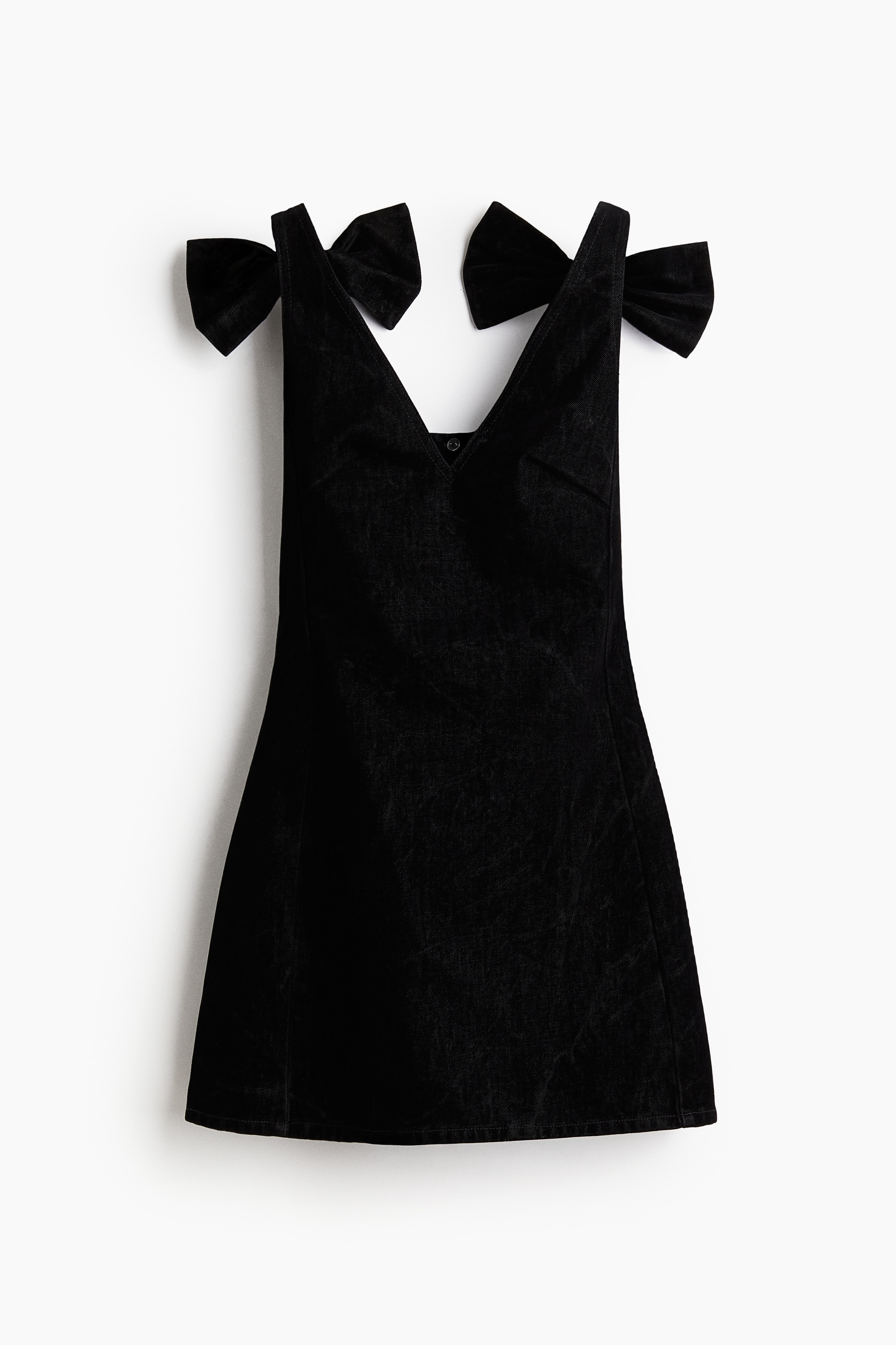 H & M - Minikleid mit Zierschleifen - Schwarz - Damen