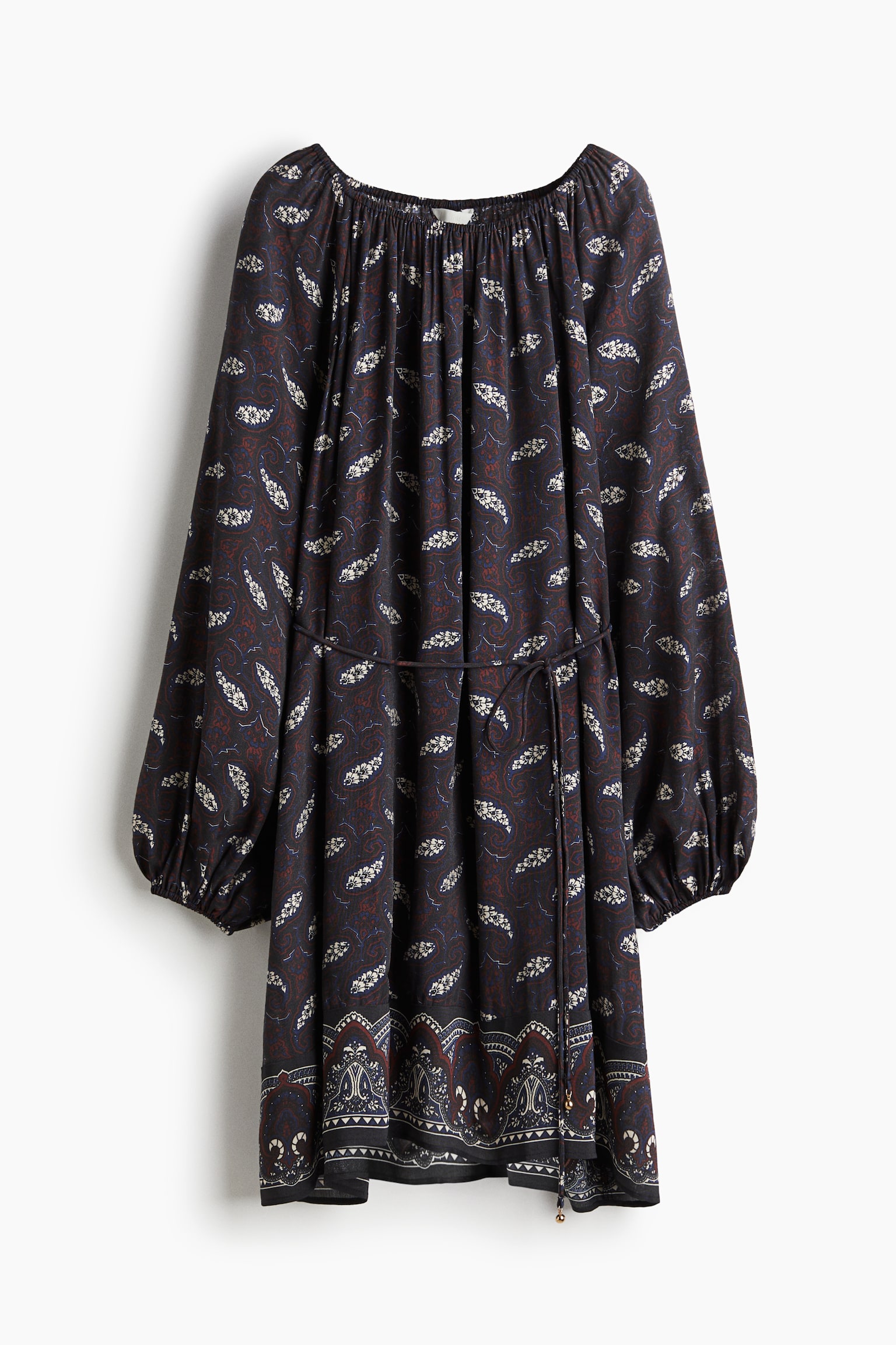 Женское платье H&M Oversized Tie-Belt, цвет: Тёмно-синий — фото 1