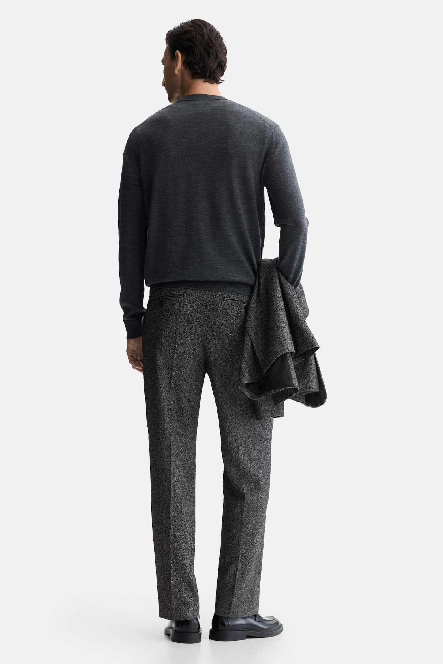 Pantalon chic Regular Fit - Gris foncé chiné - 5