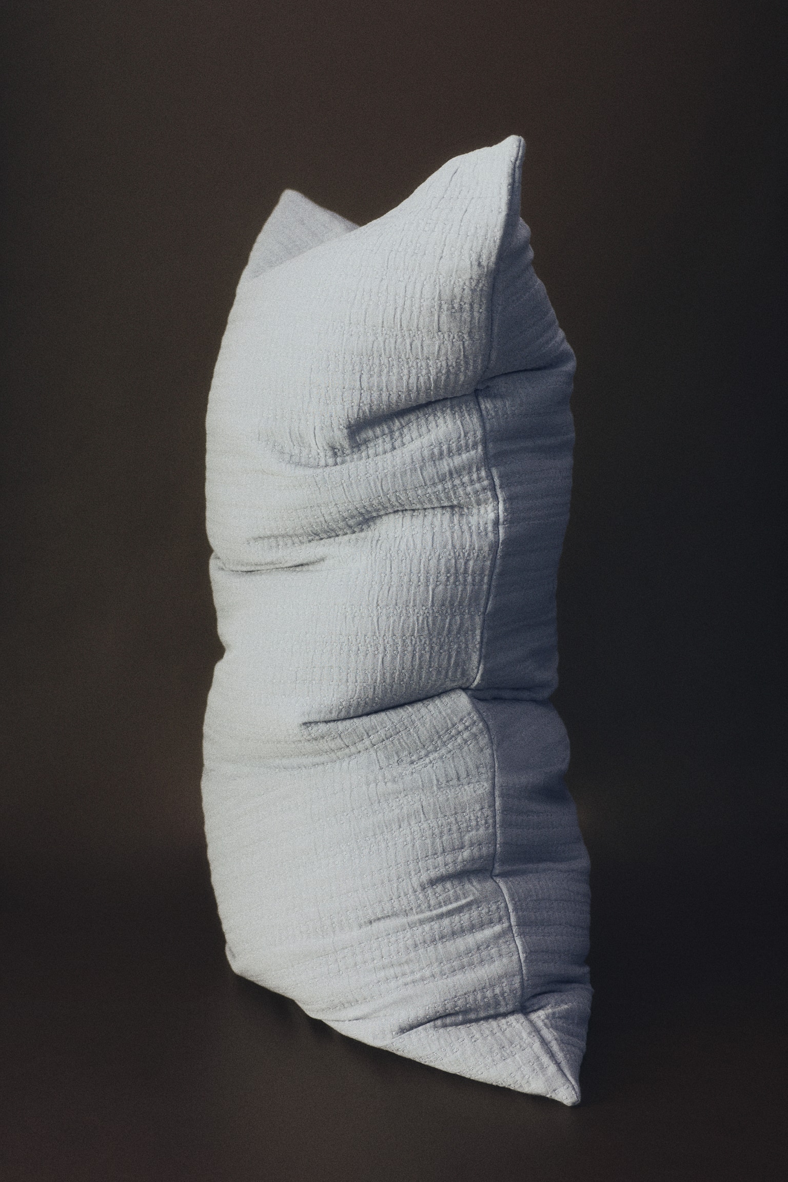 Quilted Cotton Cushion Cover - Dusty blue/Dusty taupe/Light dusty beige - 1