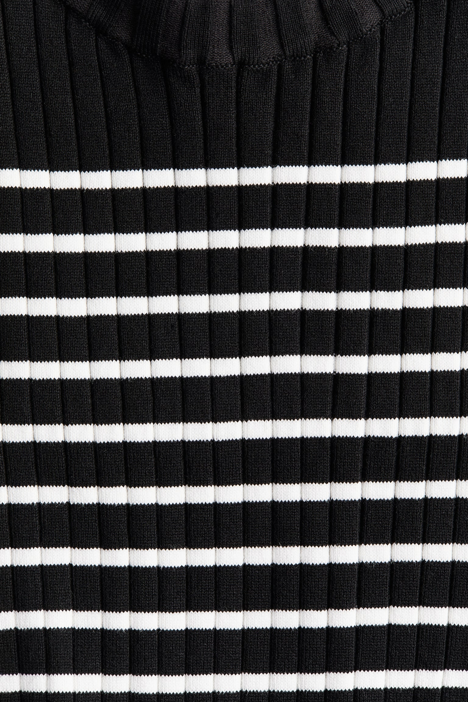 Rib-knit top - Black/Striped/White/Pink/White checked - 2