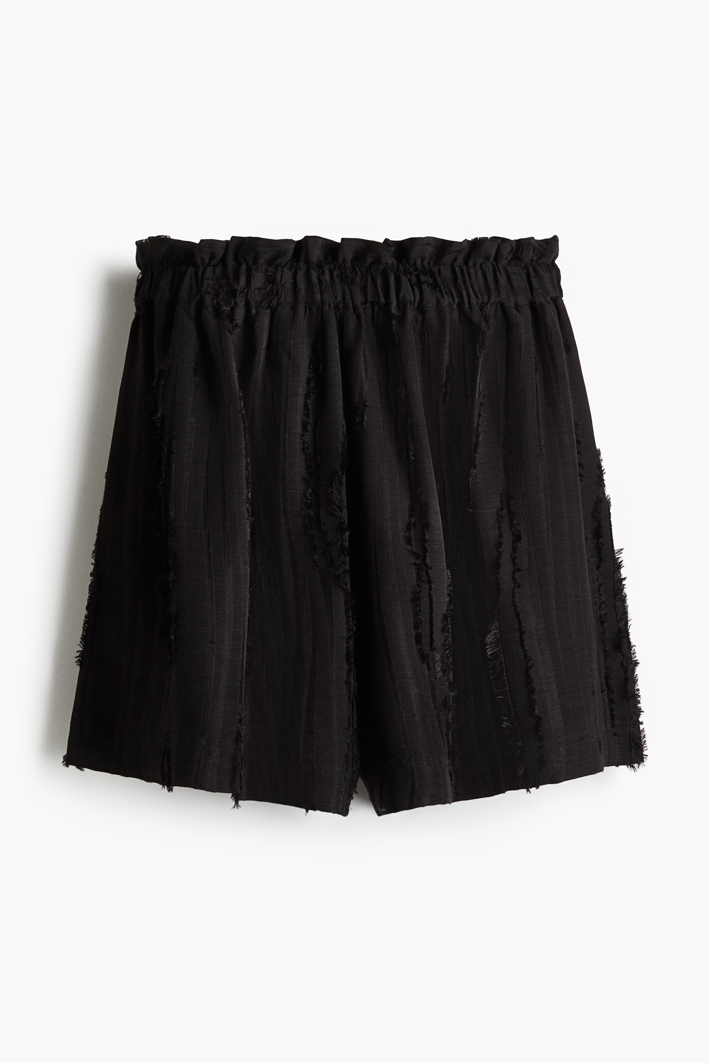 Frayed paper bag shorts - Black
