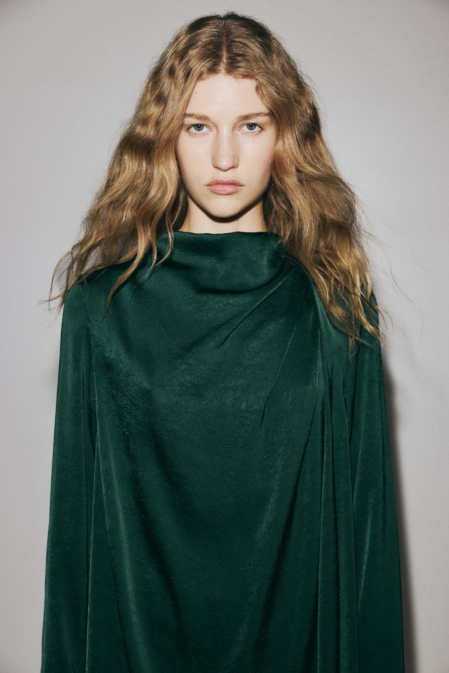 Draped dress - Dark green/Black - 5