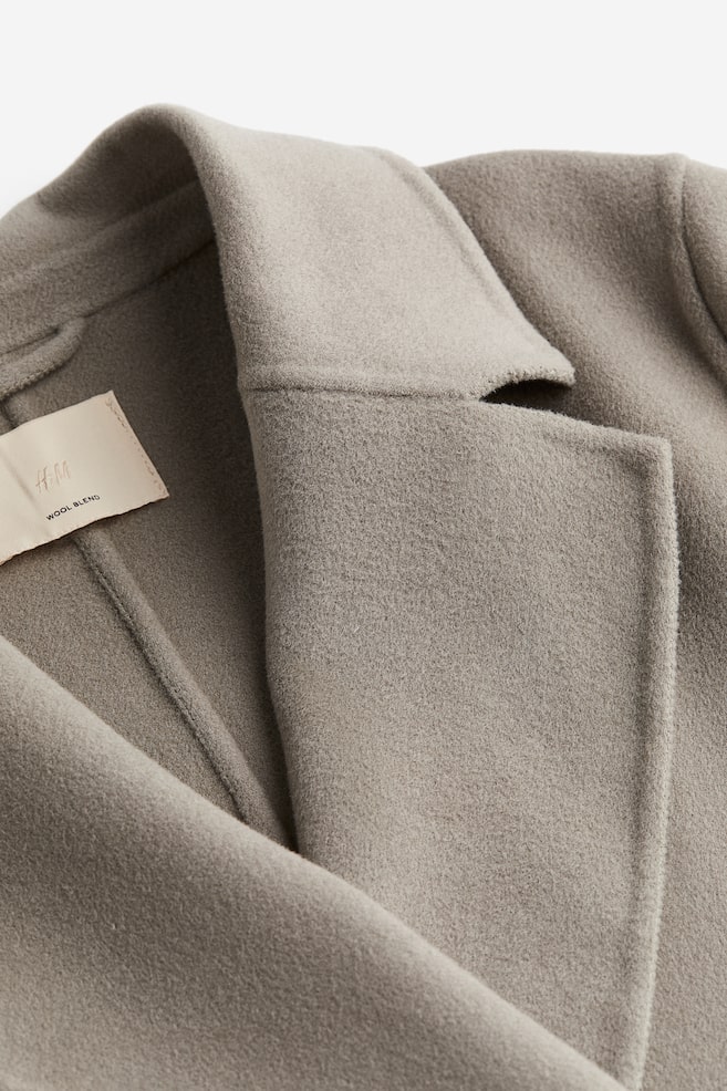 Wool coat - Greige/Dark grey marl - 7