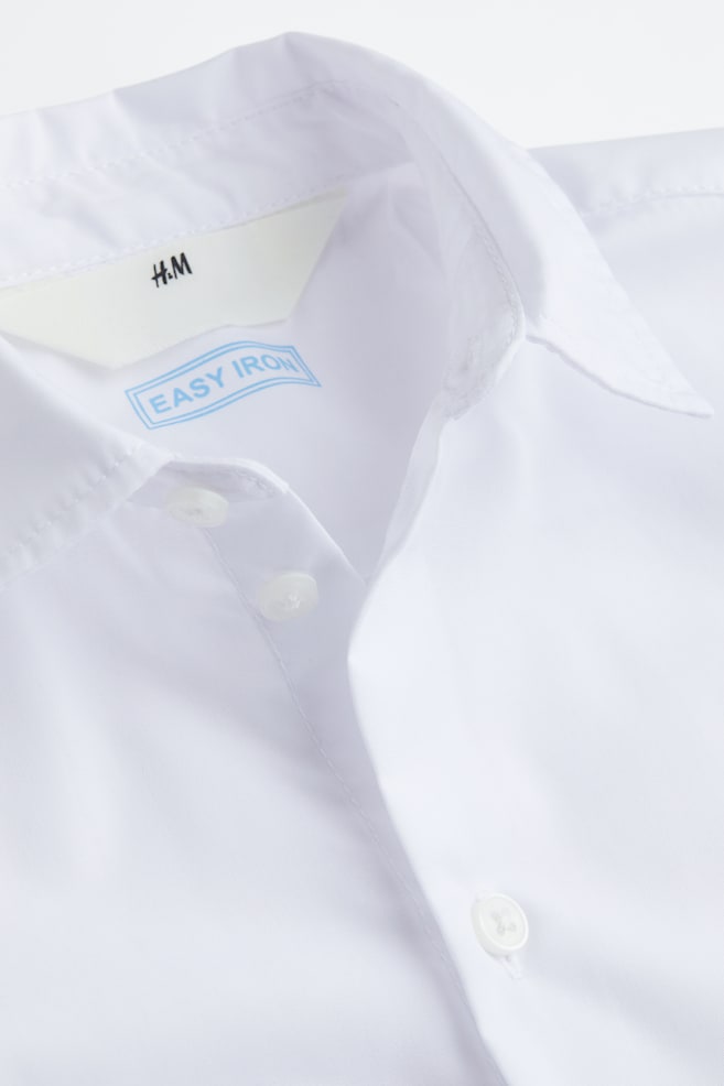 Chemise repassage facile - Blanc/Bleu clair/carreaux - 2