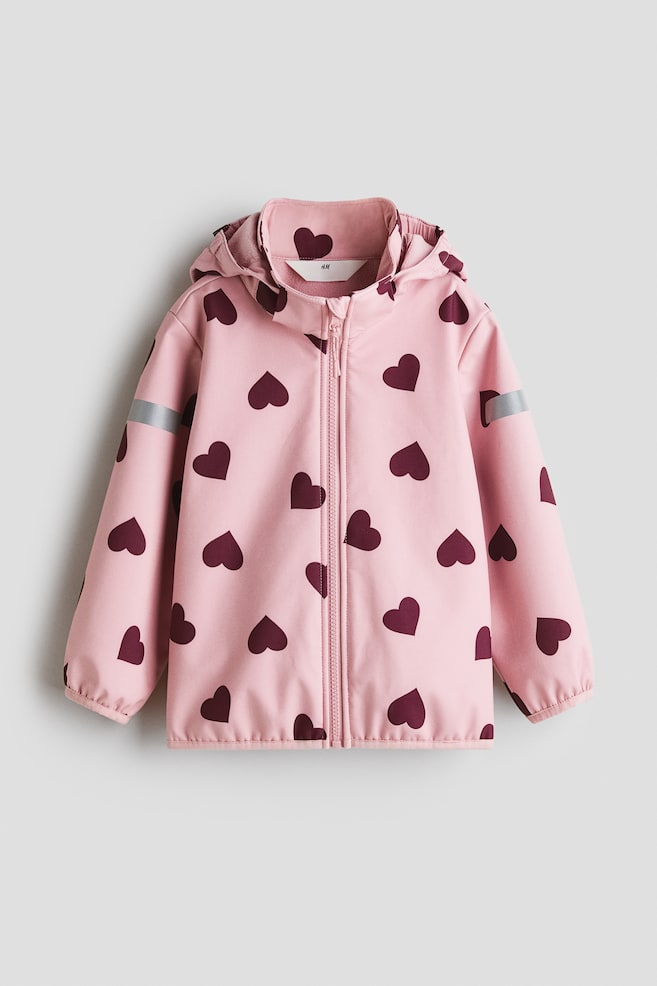 Water-resistant softshell jacket - Light pink/hearts/Light pink/floral/Dusty blue/dinosaurs/Pink/floral/Taupe/dinosaurs/Light pink/strawberries - 1