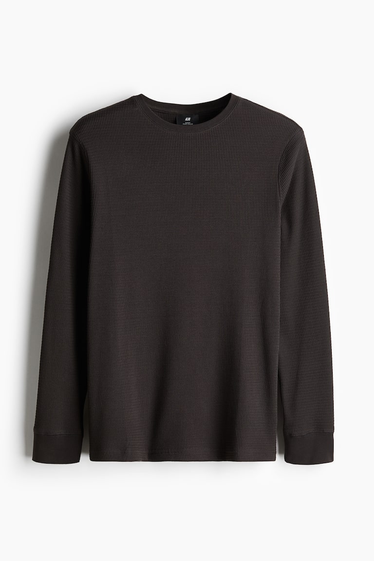 Majica od žerseja vafl tkanja Slim Fit