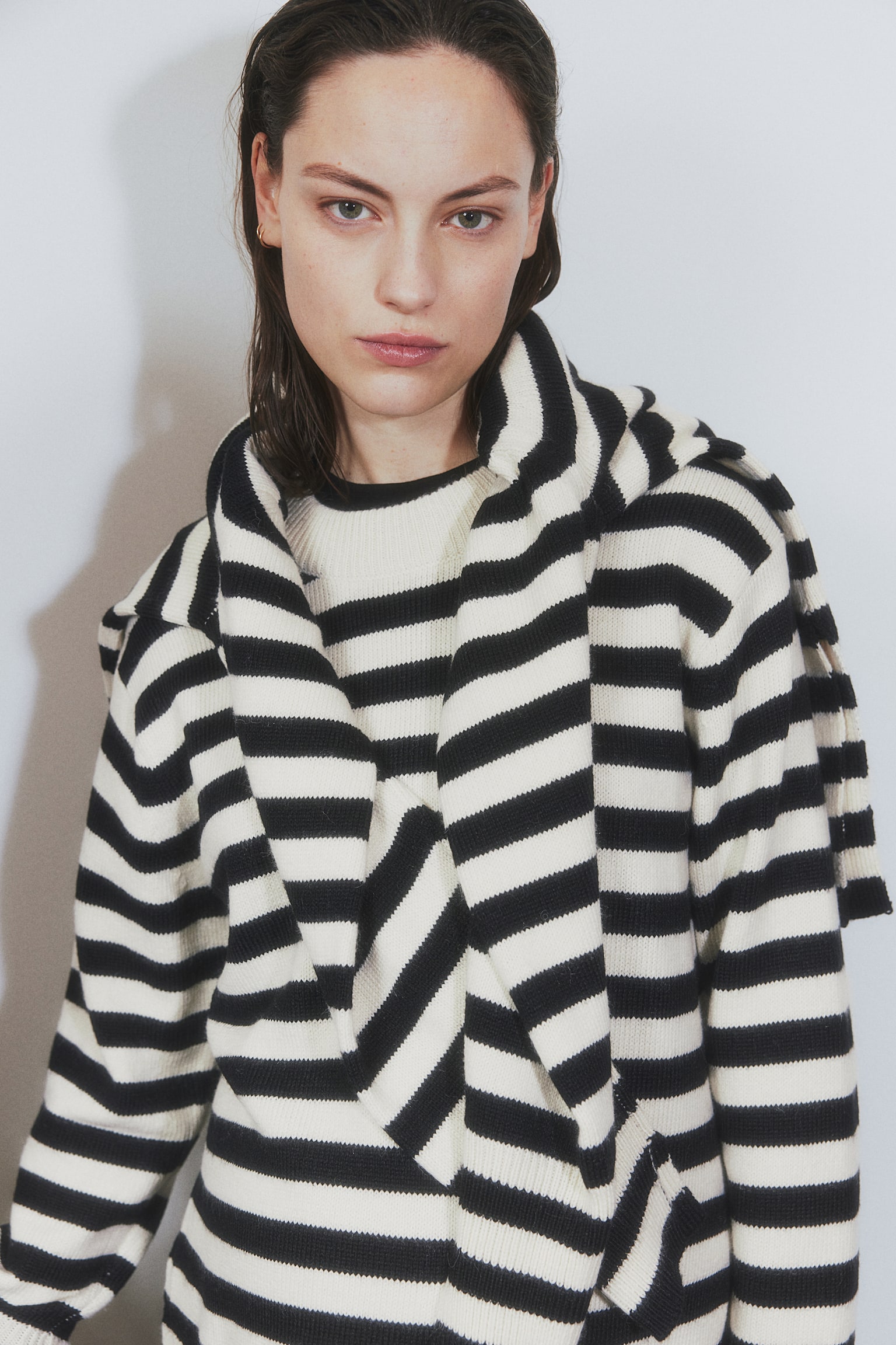 MAMA Before & After Sweater - Cream/Black stripe/Black - 3