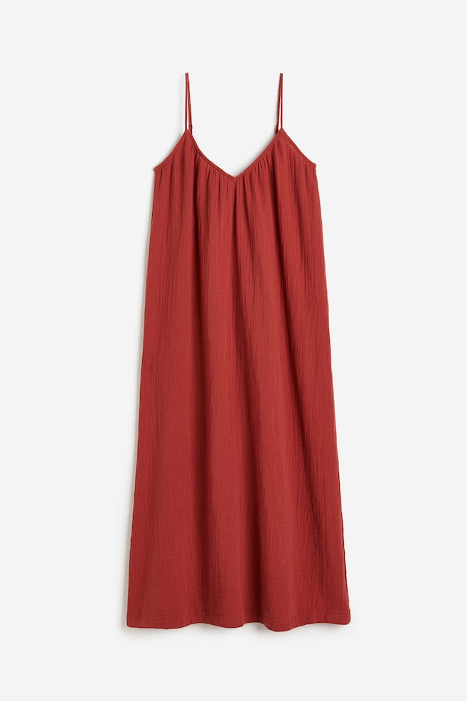 Double-weave cotton dress - Red/Black - 2