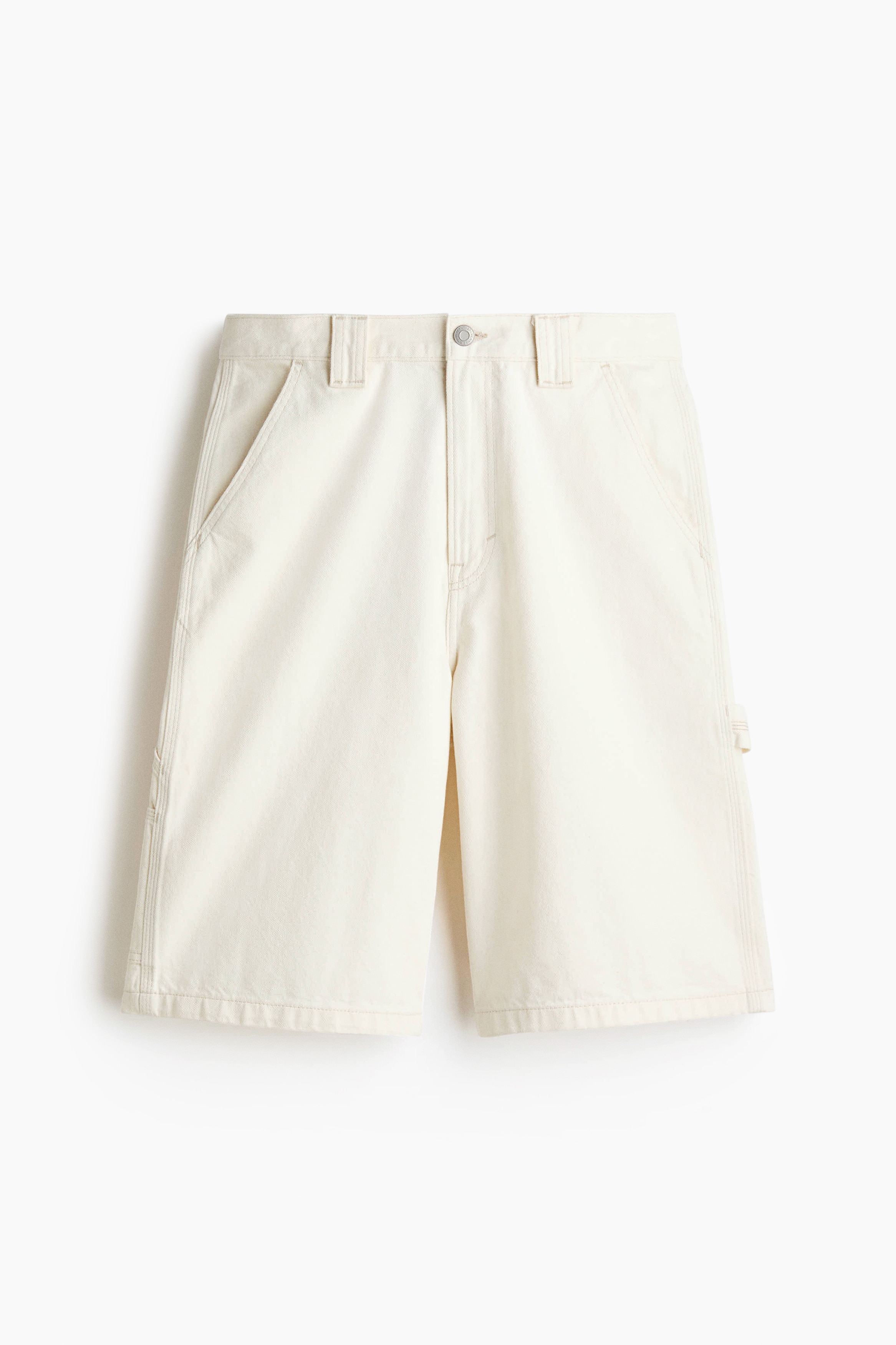 Oversized Carpenter Shorts - Cream/Denim black/Denim blue