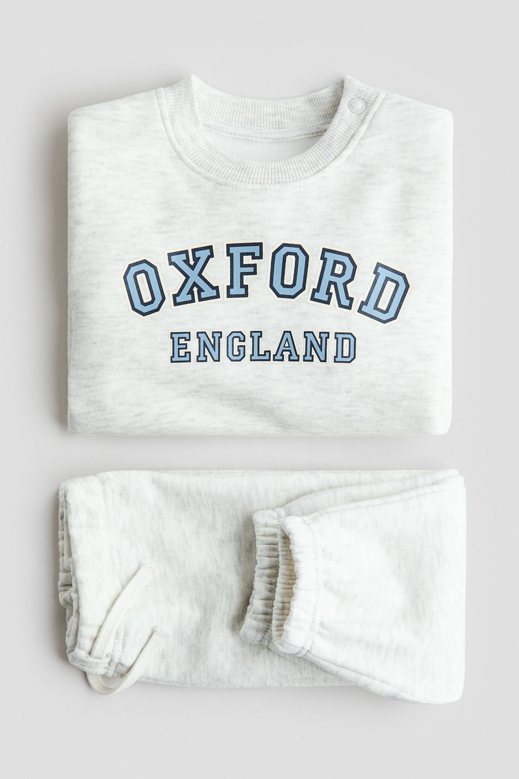 Agrandir l'image: Ensemble 2 pièces en molleton imprimé - Gris clair/Oxford - ENFANT | H&M BE 2