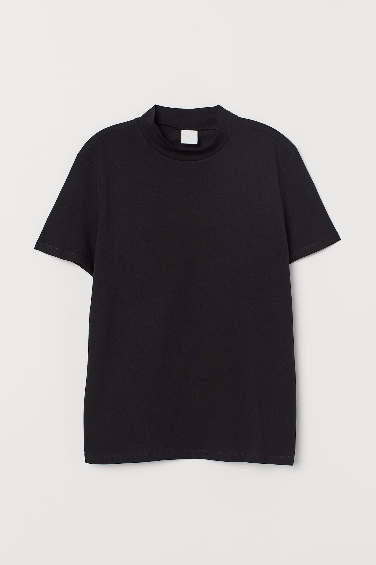 T-shirt with Stand-up Collar - Short sleeve - Black - Ladies | H&M US