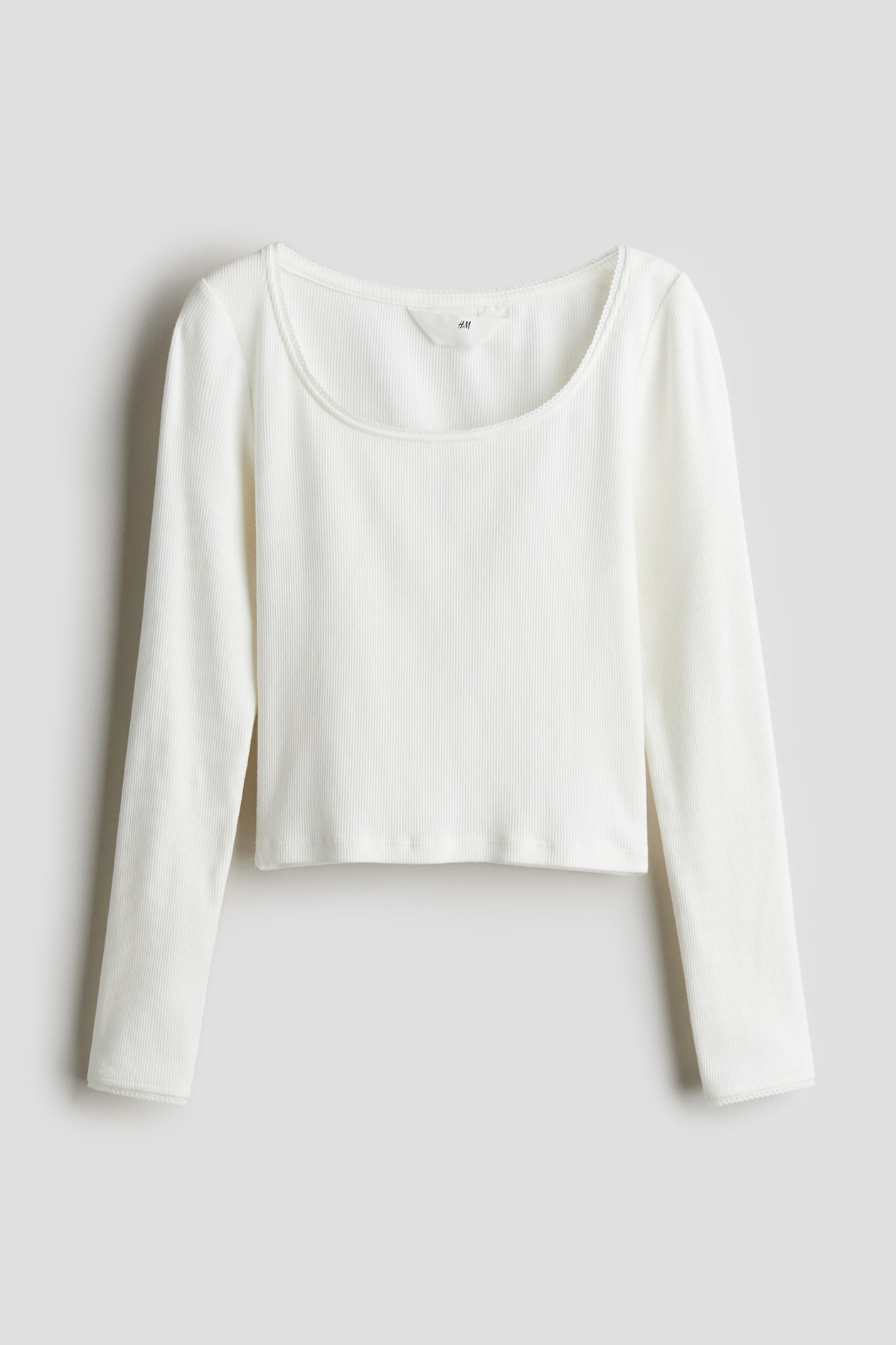 Top côtelé à bord picots - Écru - ENFANT | H&M FR