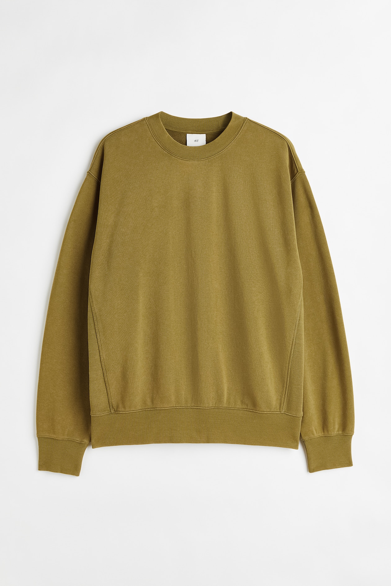 Oversized Fit Cotton sweatshirt Olive green Men H&M IN