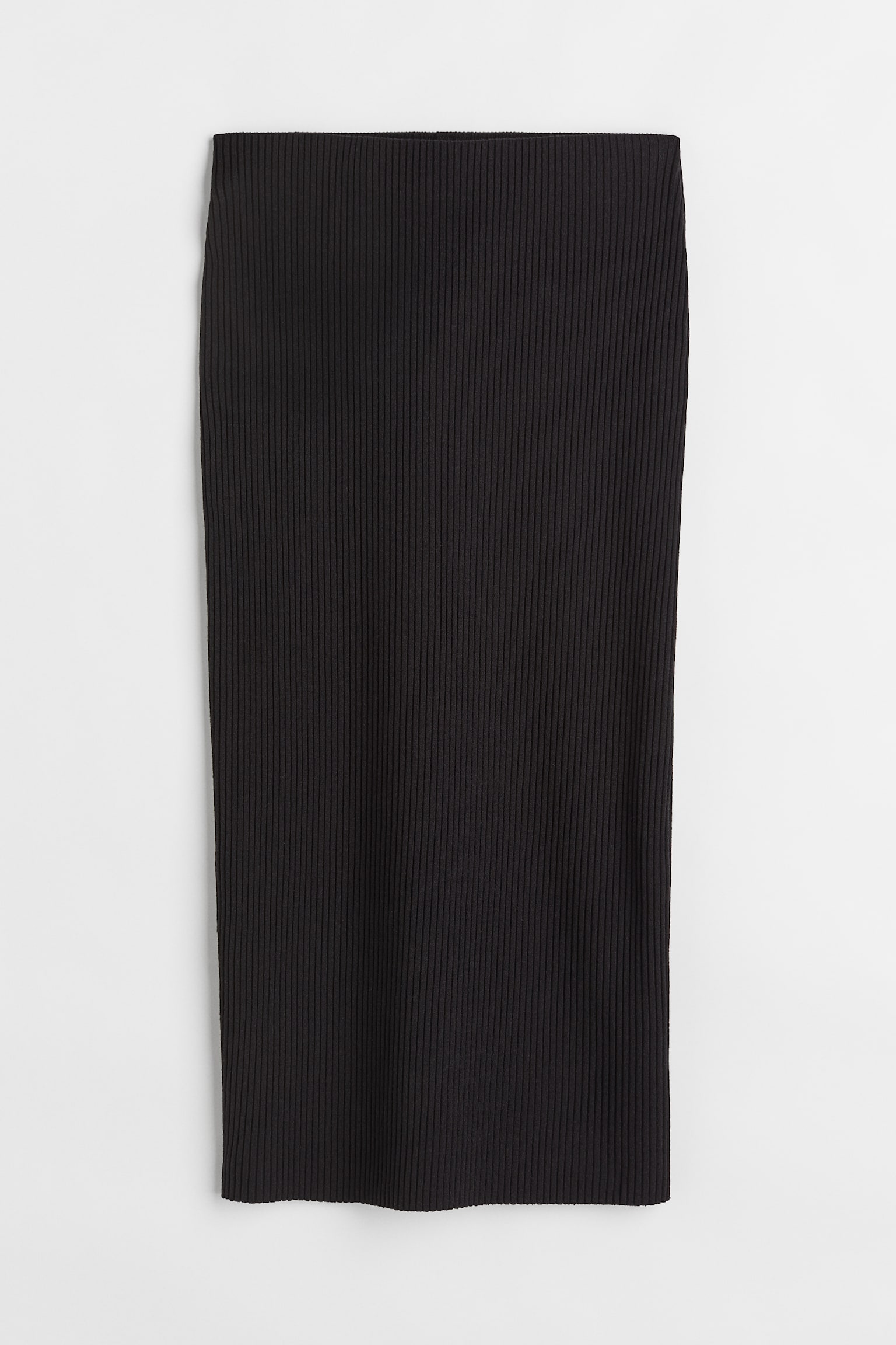 Rib Skirt - Black - 1