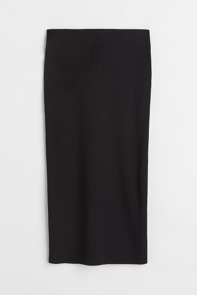 Ribbed skirt - Black/Beige - 1