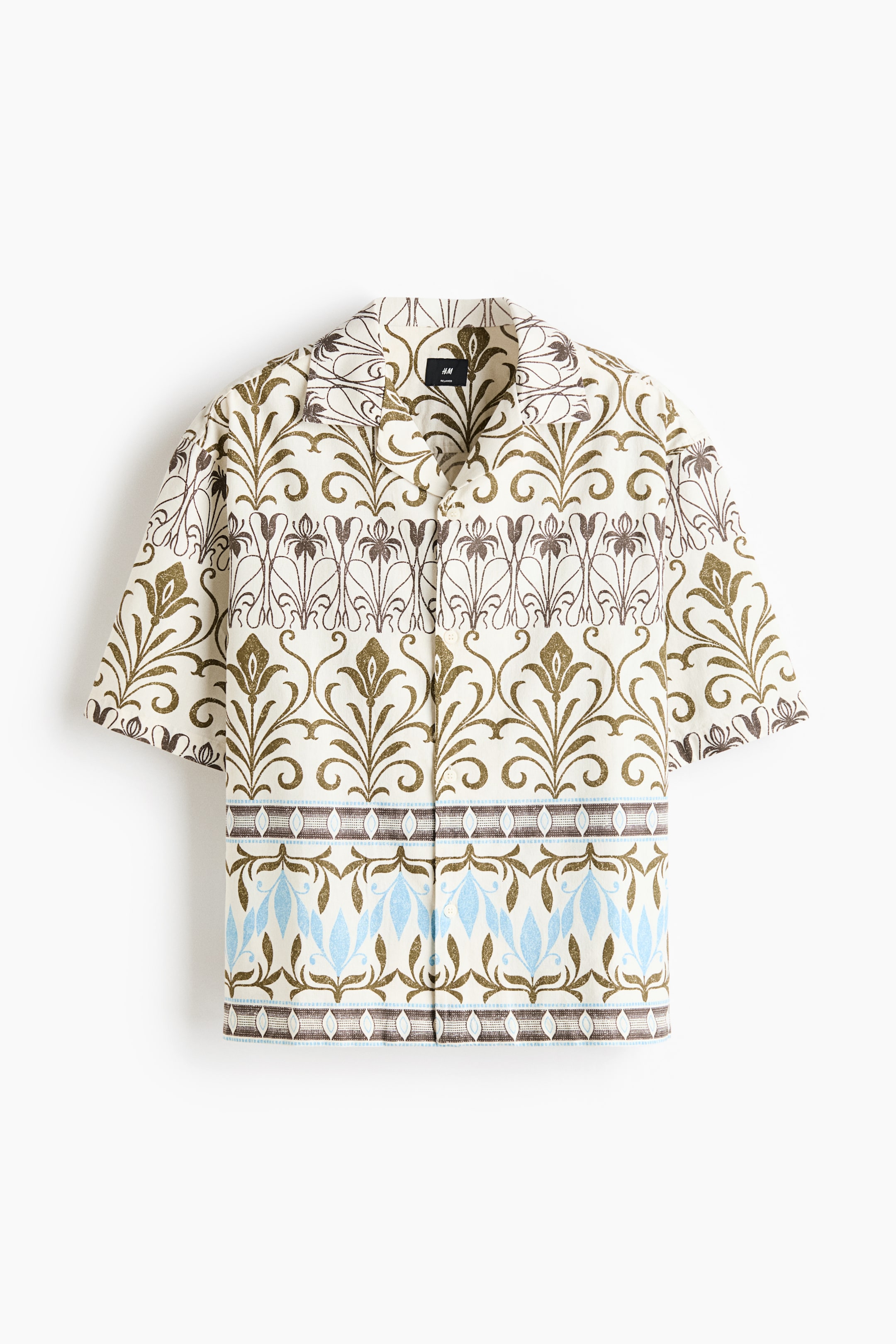 Chemise décontractée à motif avec col cubain