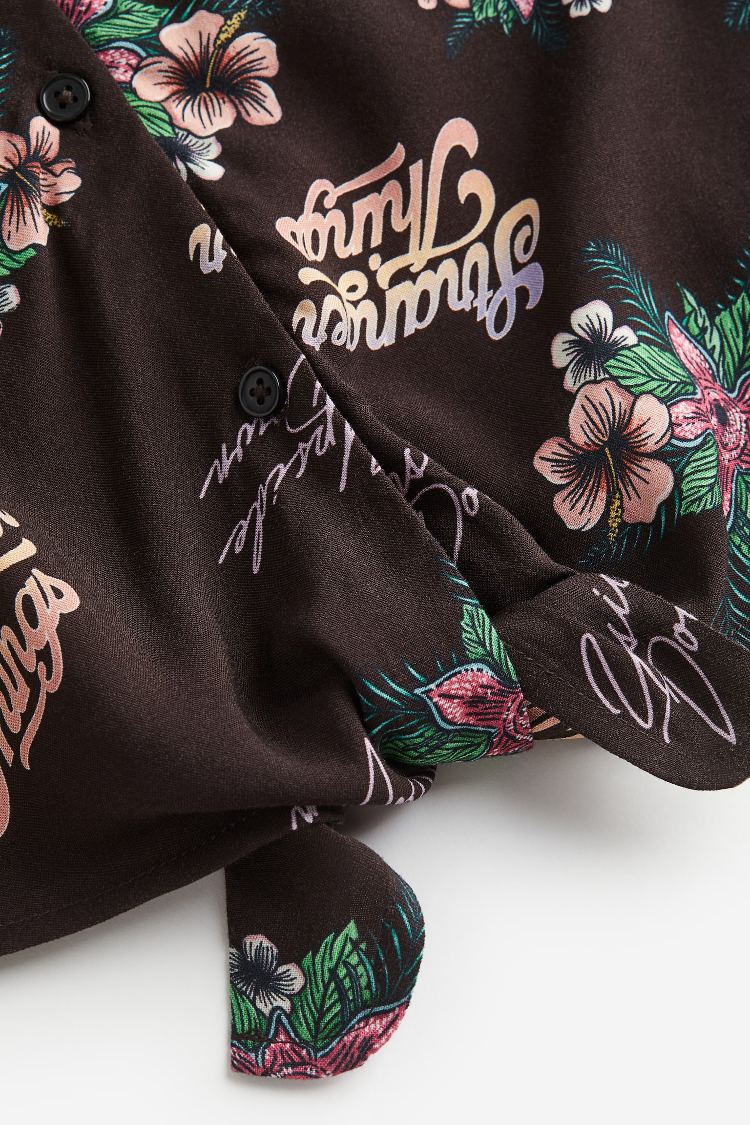 Tie-detail printed blouse - Black/Stranger Things - 2