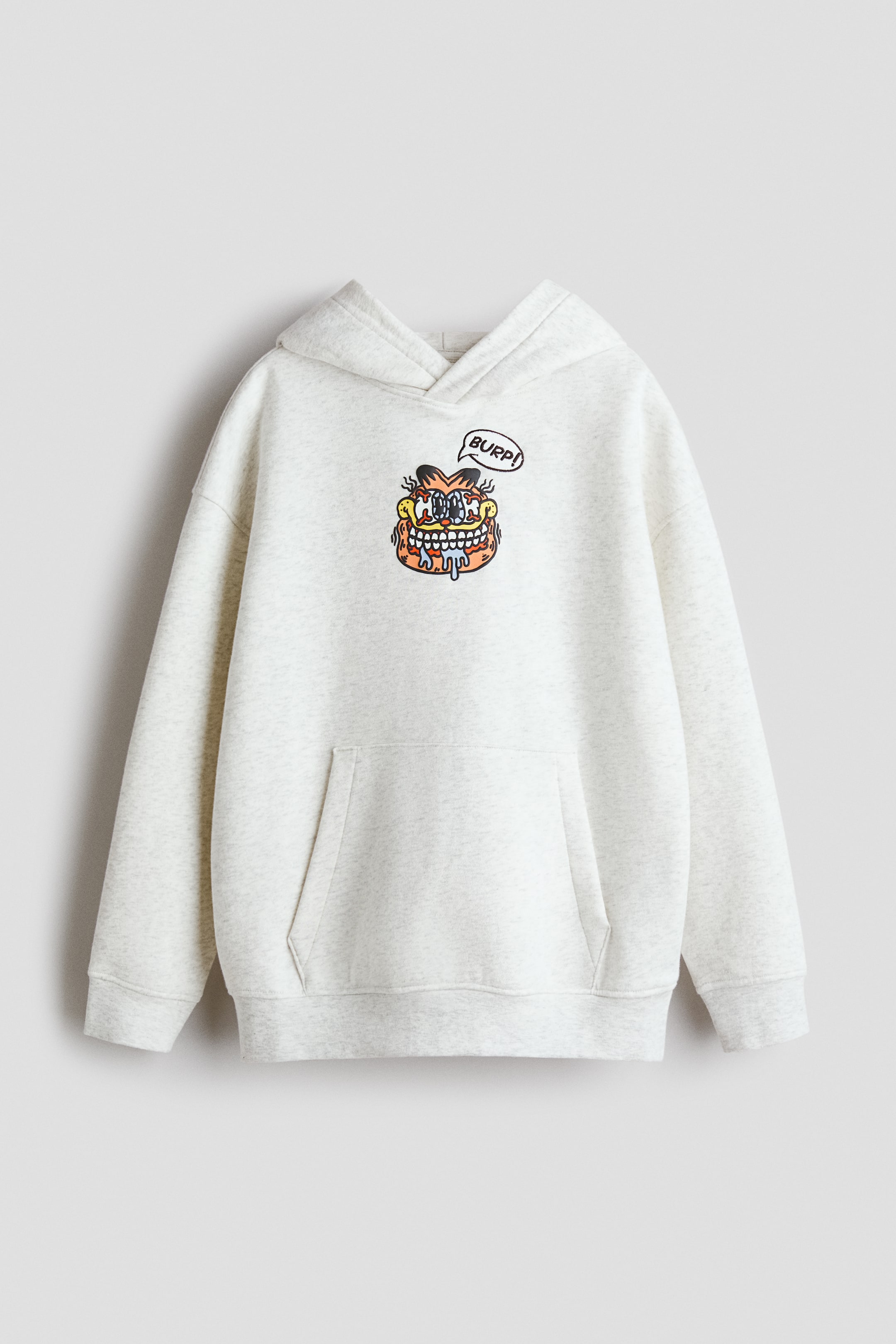 Ampliar la imagen: Sudadera con gorro y diseño - Gris jaspeado claro/Garfield - Kids | H&M MX 1