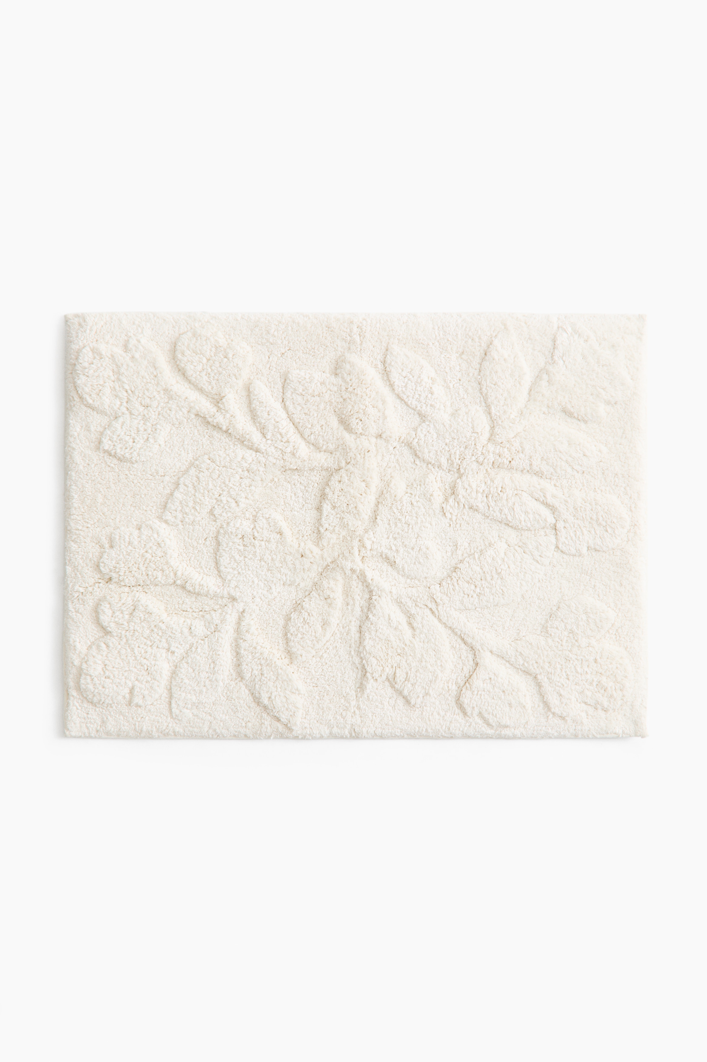 Tufted Cotton Bath Mat-White
