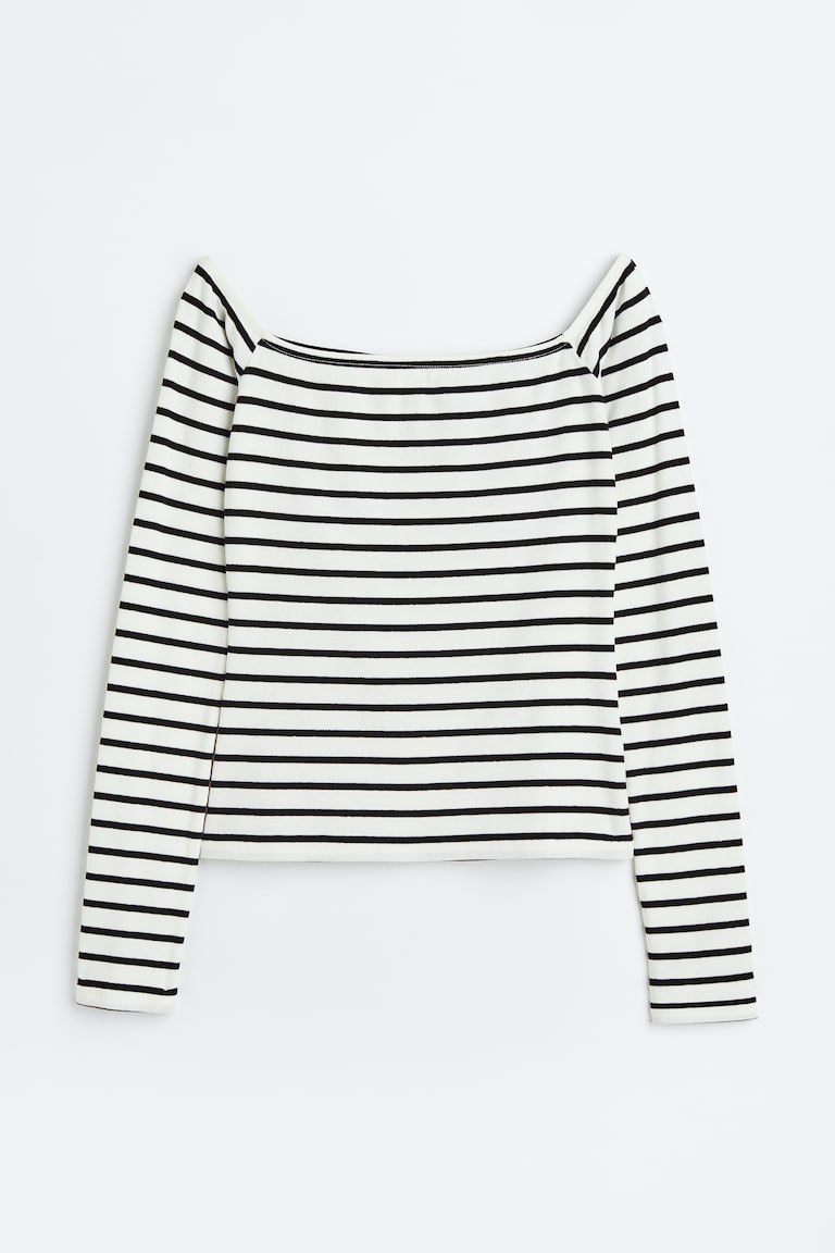 Ribbed off-the-shoulder top