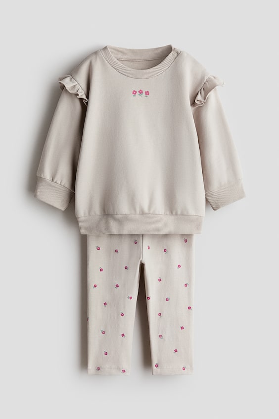 Детские топы H&M 2-Piece Ruffle-Detail Cotton Set