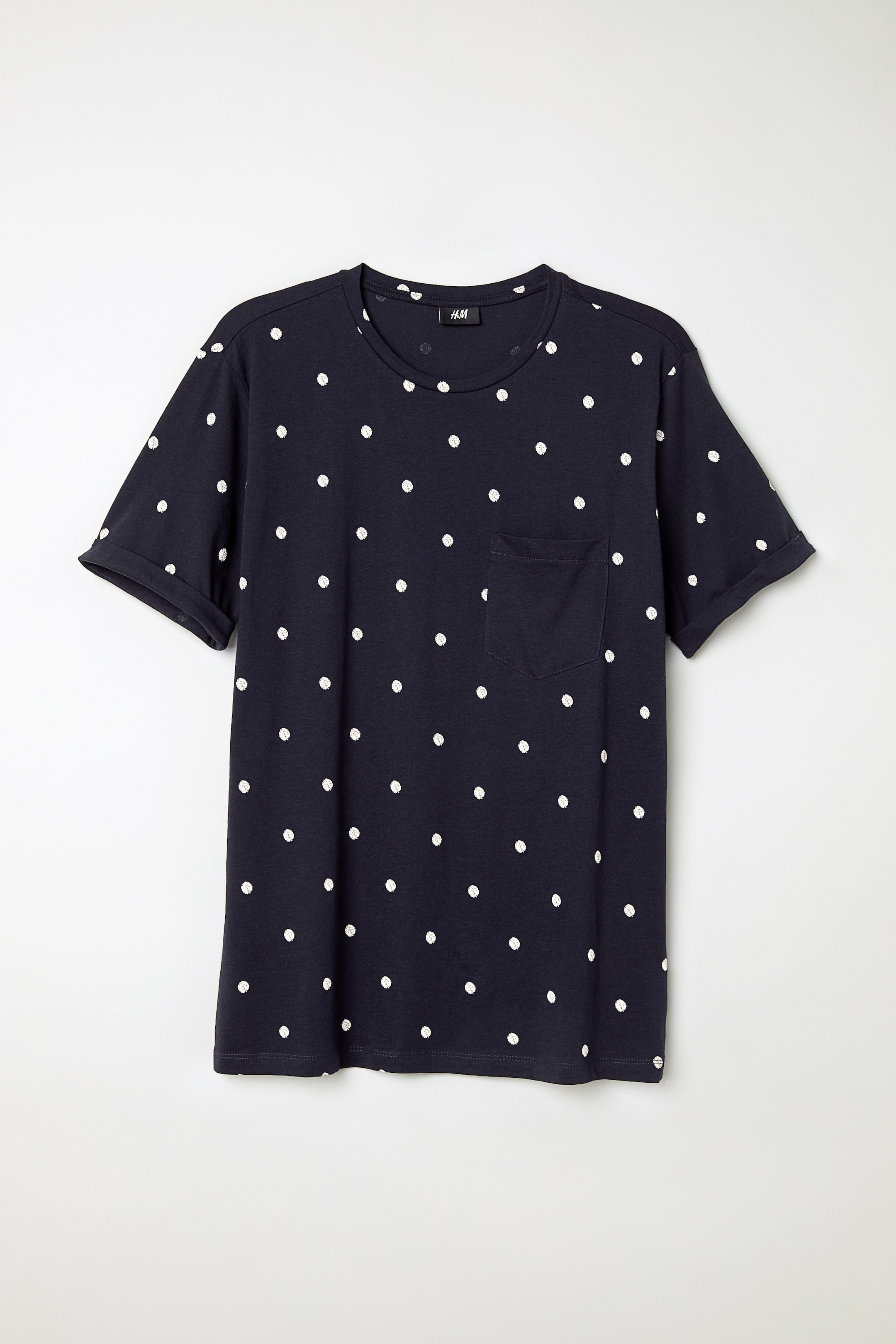 Nagyobb kép megtekintése: Pamutpóló - Sötétkék/fehér pöttyös - FÉRFI | H&M HU 1