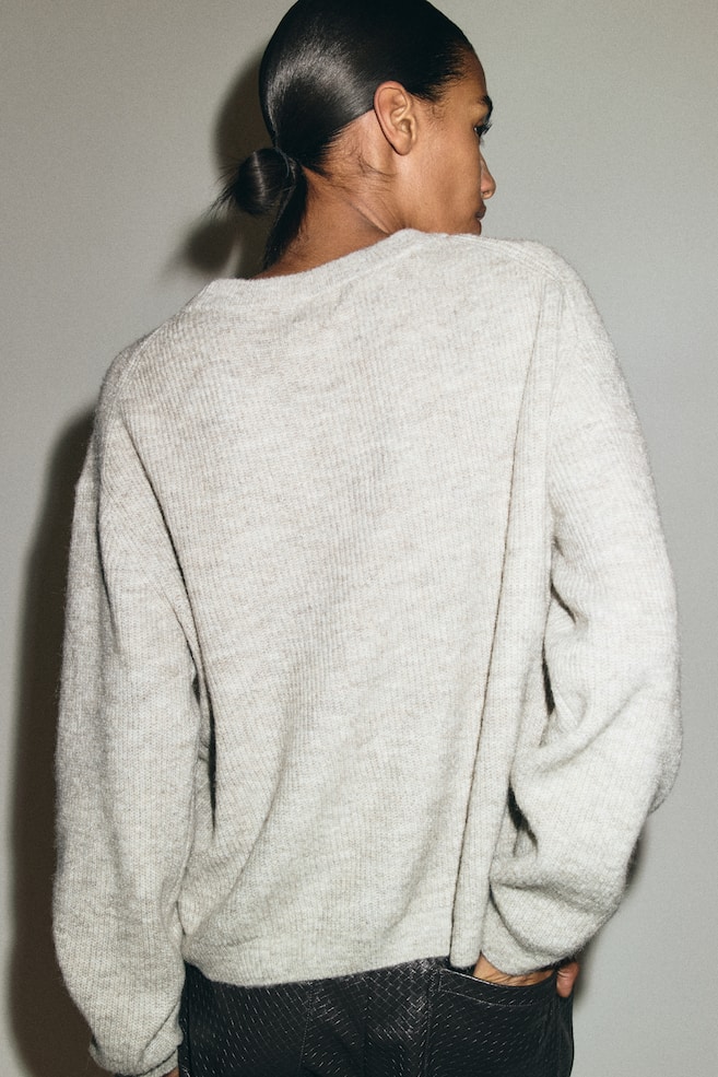 Knit Sweater - Light taupe melange/Light beige melange/Light pink/Cream - 3