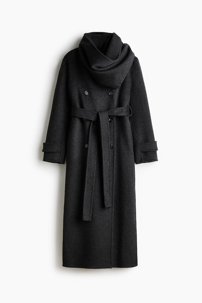 Handmade wool-blend coat - Anthracite grey - 1