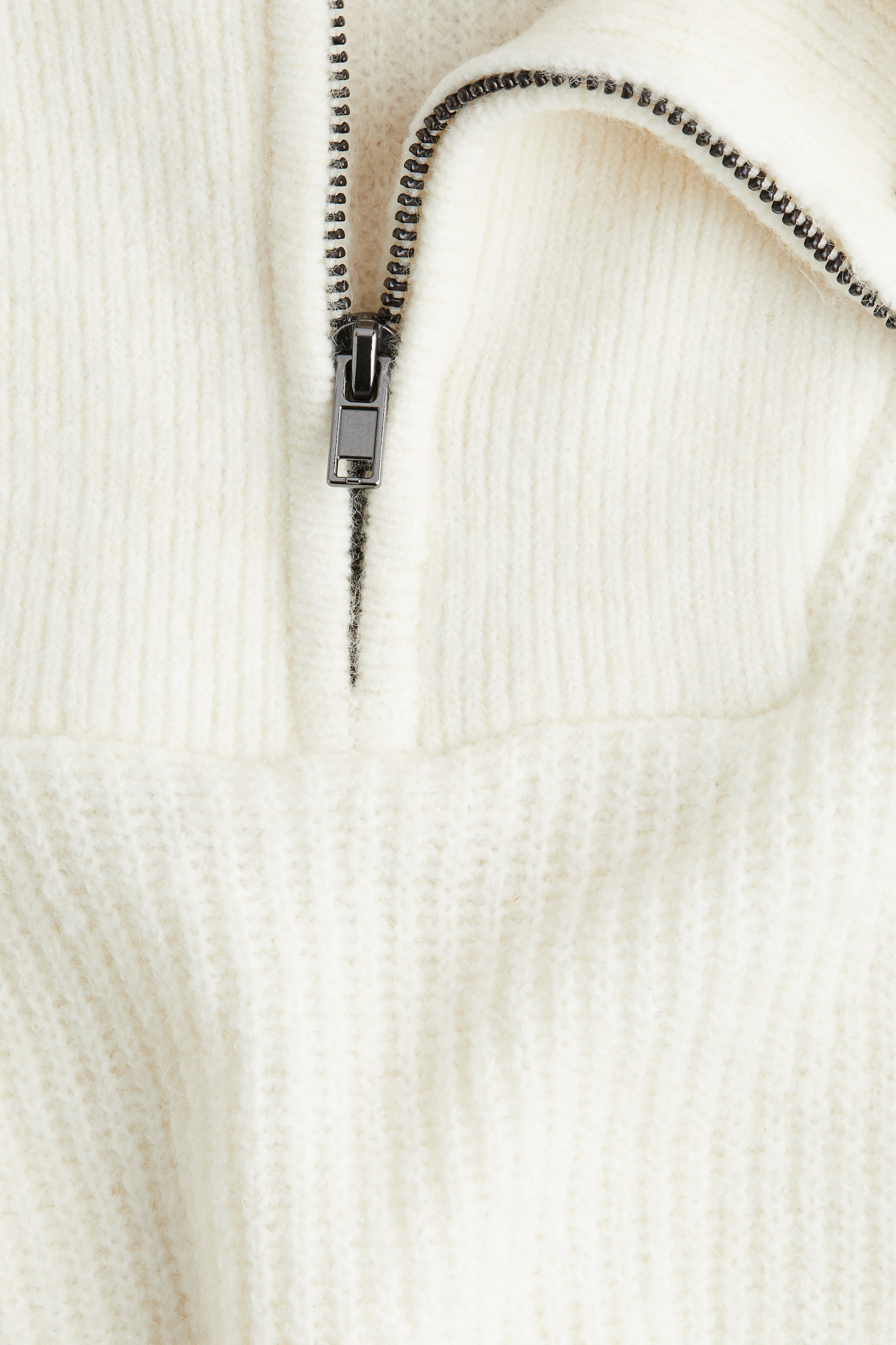 Zip-top jumper - White/Grey marl - 2