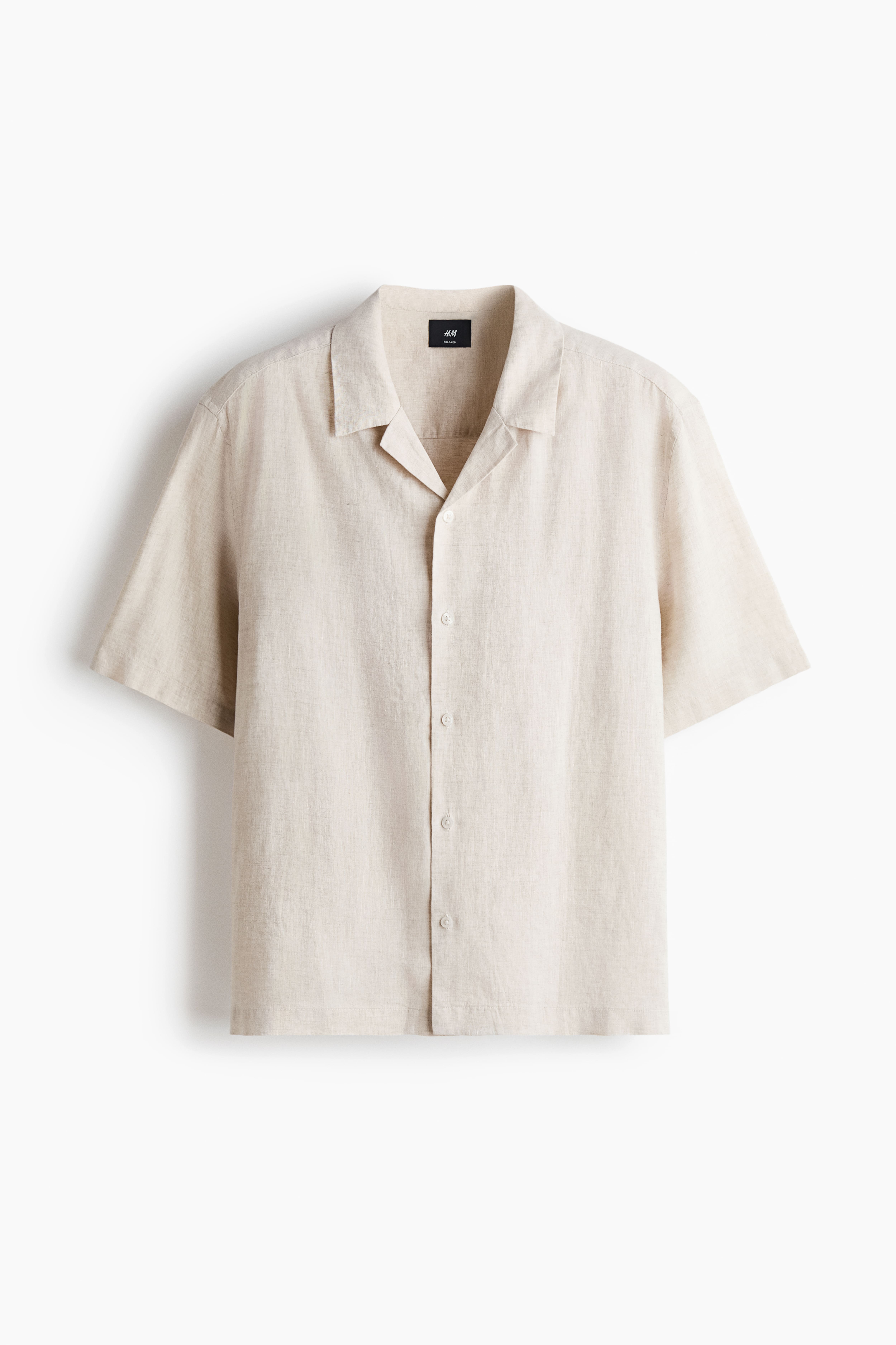 Chemise décontractée en lin avec col cubain