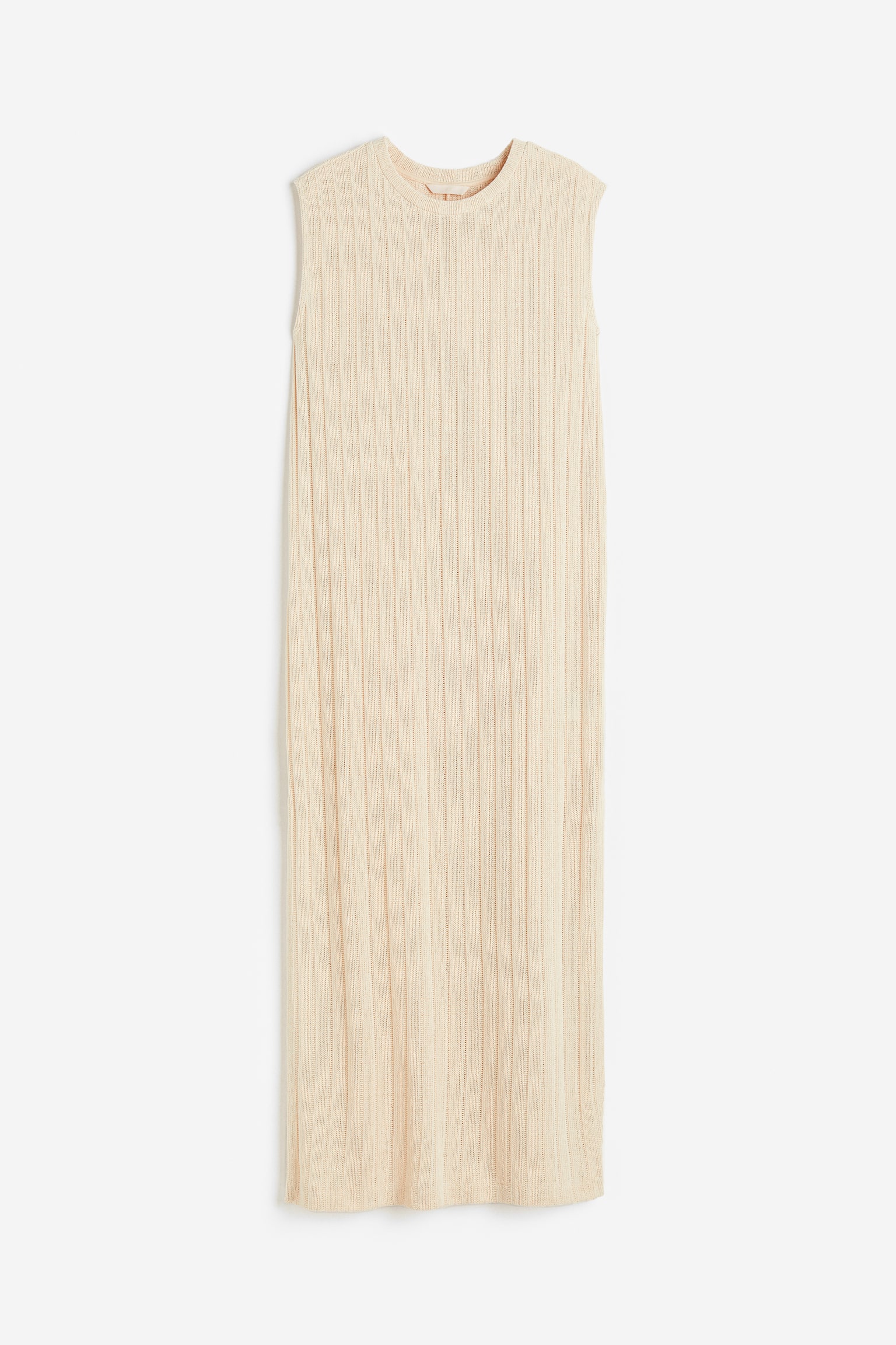 Rib Knit Dress - Light beige - 1