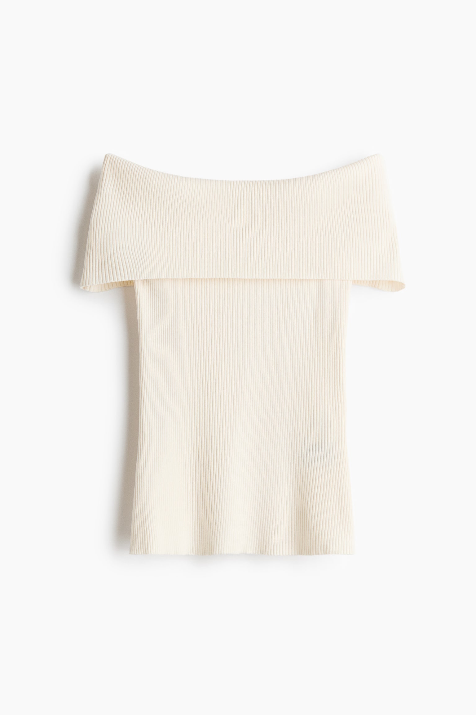 Top a los hombros en tejido acanalado - Crema/Oliva dorado - 1