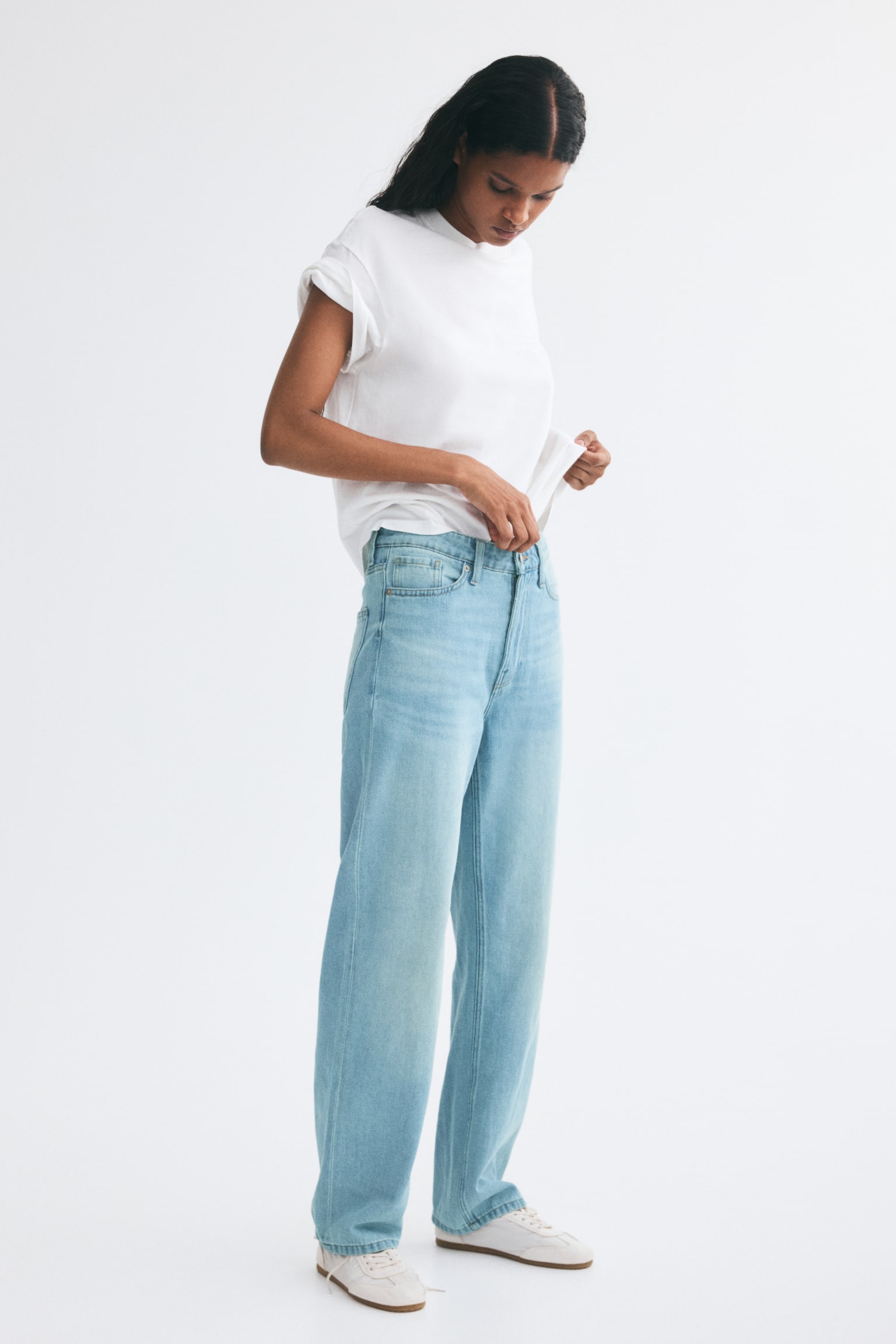 Straight High Jeans - Azul denim claro/Azul denim/Negro - 1