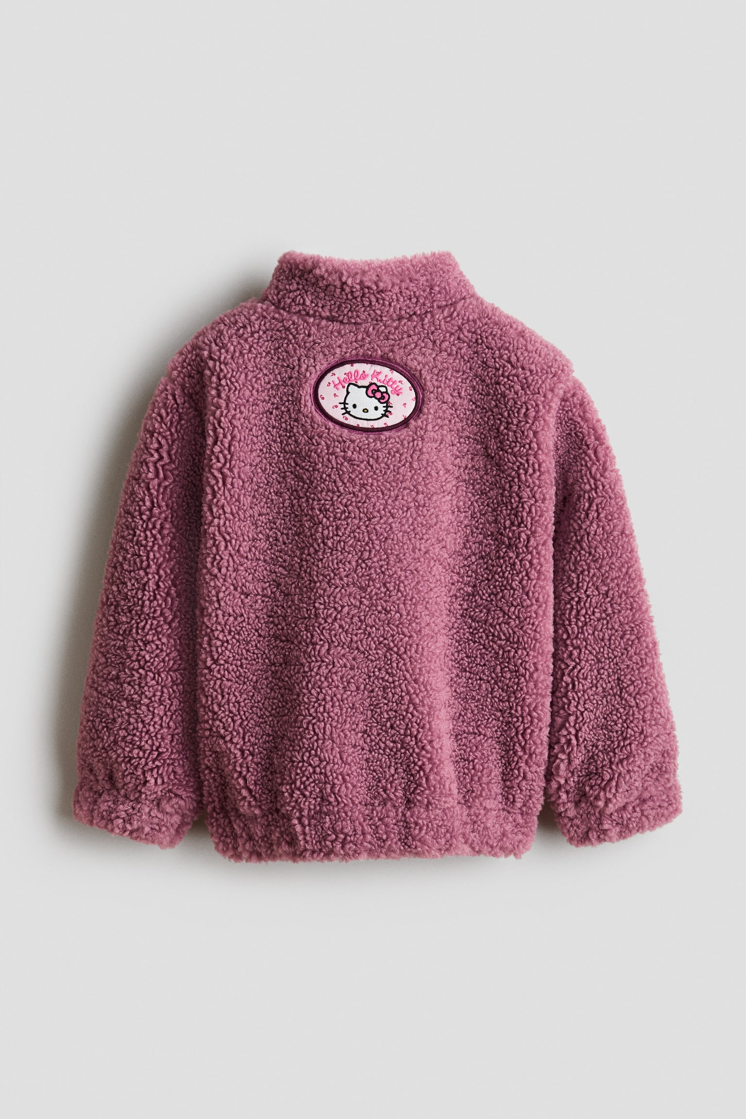 Детская куртка H&M Appliquéd Teddy Fleece, цвет: Меланжевый фиолетовый — фото 2